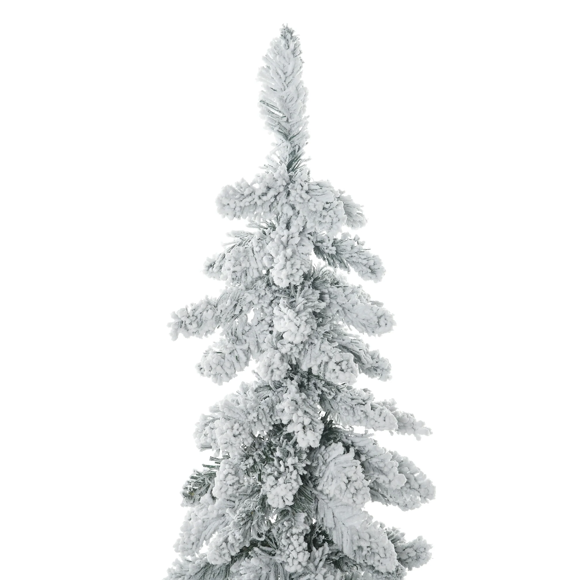 Arbre de Noël artificiel 135 cm sapin de Noël avec support en acier 253 branches enneigées socle pliable vert - Image 9