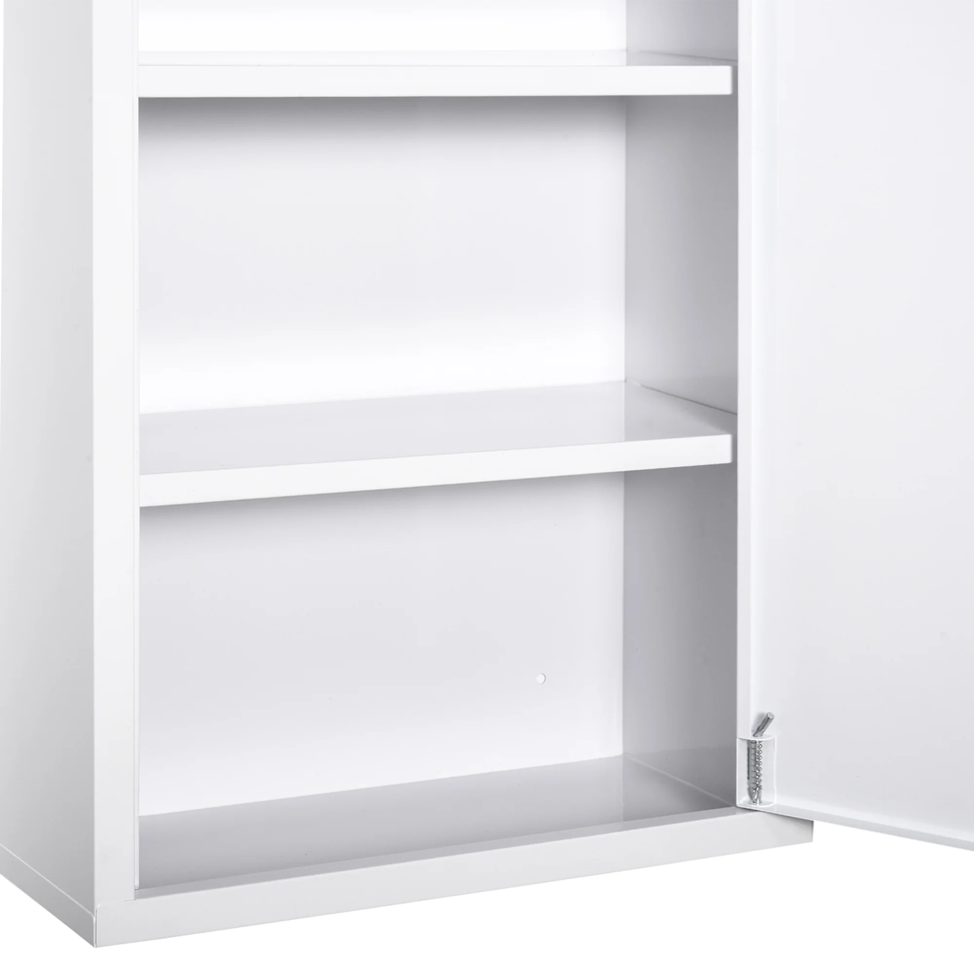 Armoire à Pharmacie 2 étagères 3 Niveaux verrouillable dim. 40L x 18l x 60H cm 2 clés métal Blanc - Image 8