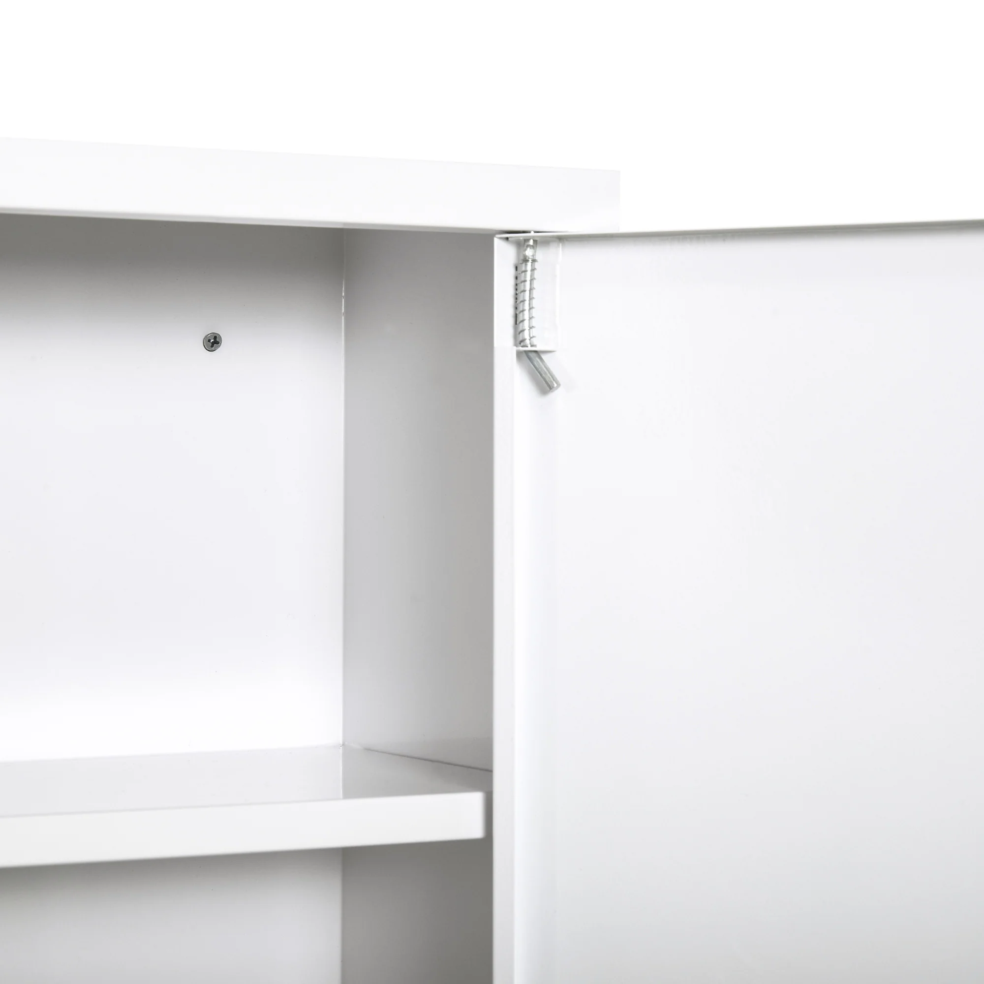 Armoire à Pharmacie 2 étagères 3 Niveaux verrouillable dim. 40L x 18l x 60H cm 2 clés métal Blanc - Image 9