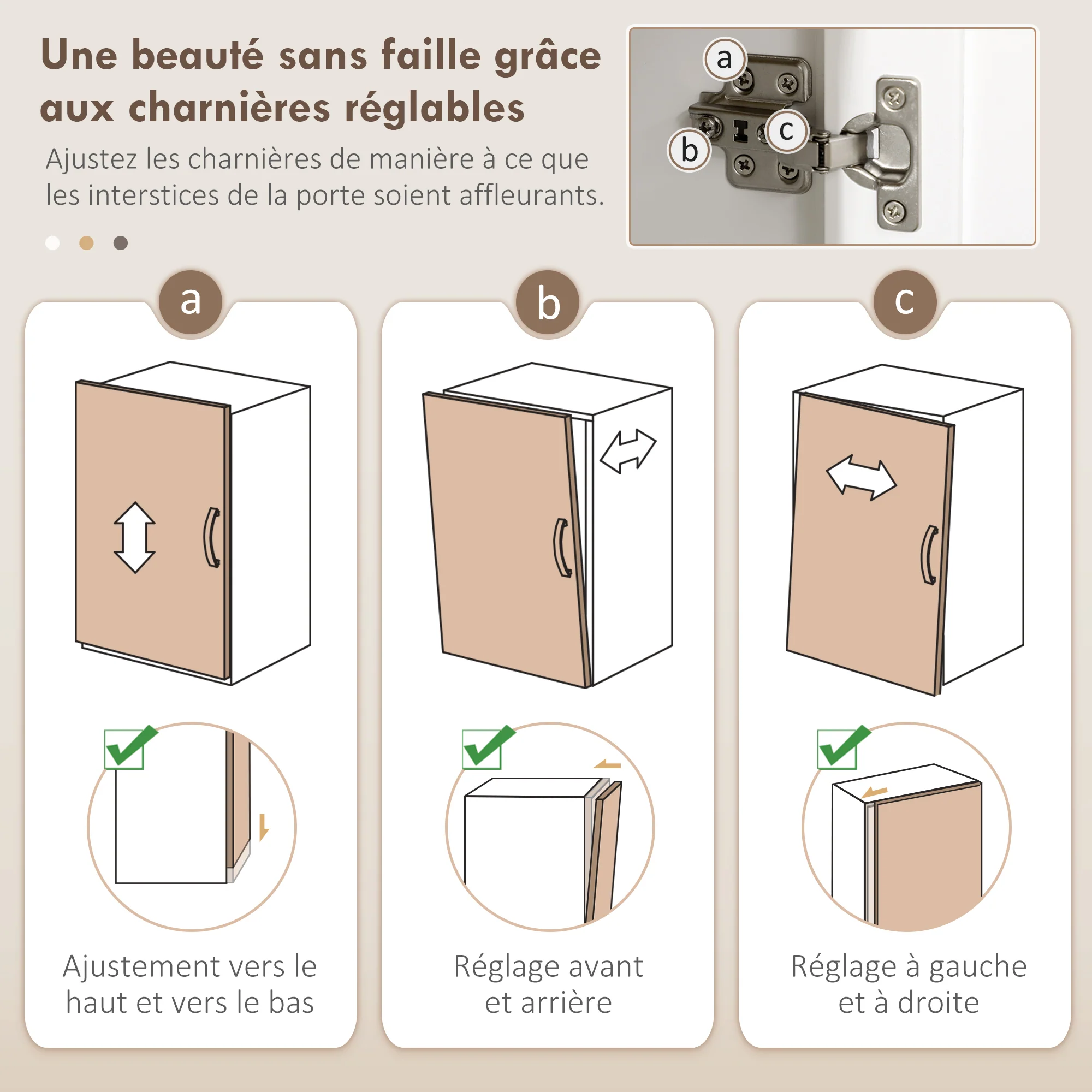 Armoire de cuisine, buffet cuisine avec plan de travail, vaisselier large avec 3 placards, tiroir, niches, passe-câble, étagères réglables et portes vitrées, style moderne, 100x40x180 cm, blanc - Image 8