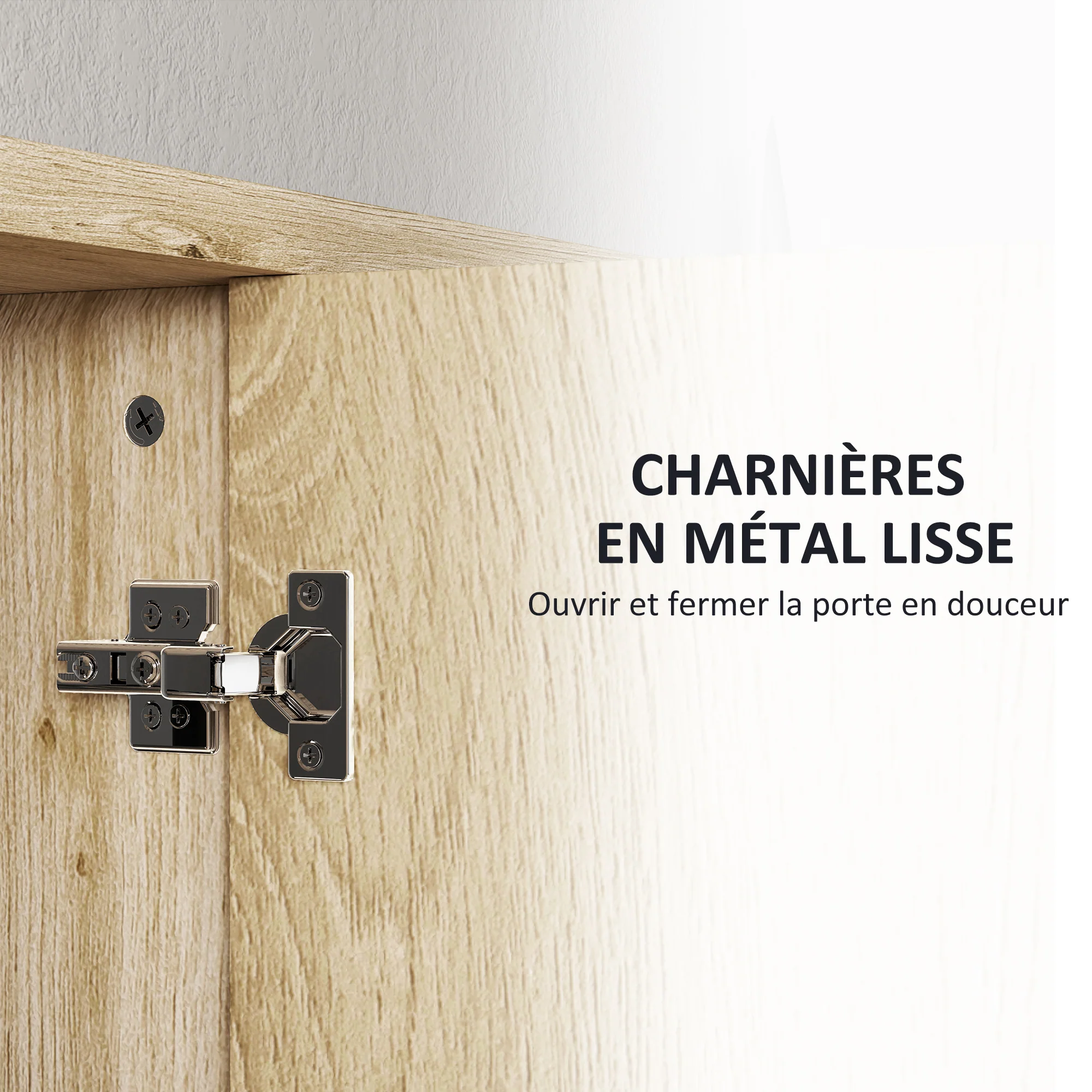 Armoire de salle de bain avec miroir armoire de toilette miroir montage mural avec 3 étagères ouverts 2 portes miroir 60 x 20 x 60 cm bois naturel - Image 8