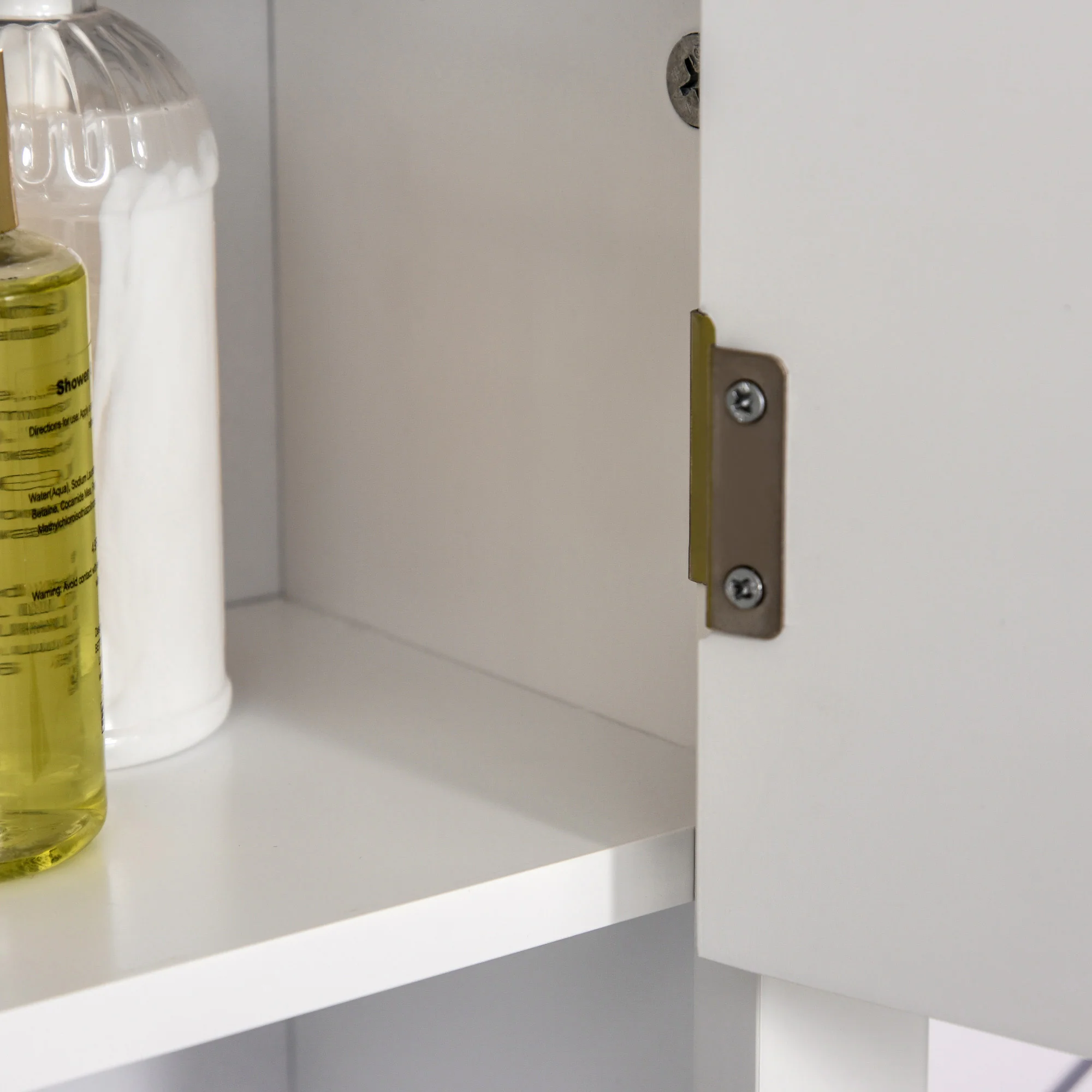 Armoire Haute Murale de Salle de Bain ou WC Placard 2 Portes 2 étagères Niche dim. 60L x 20l x 58H cm MDF Panneaux Particules Blanc - Image 10