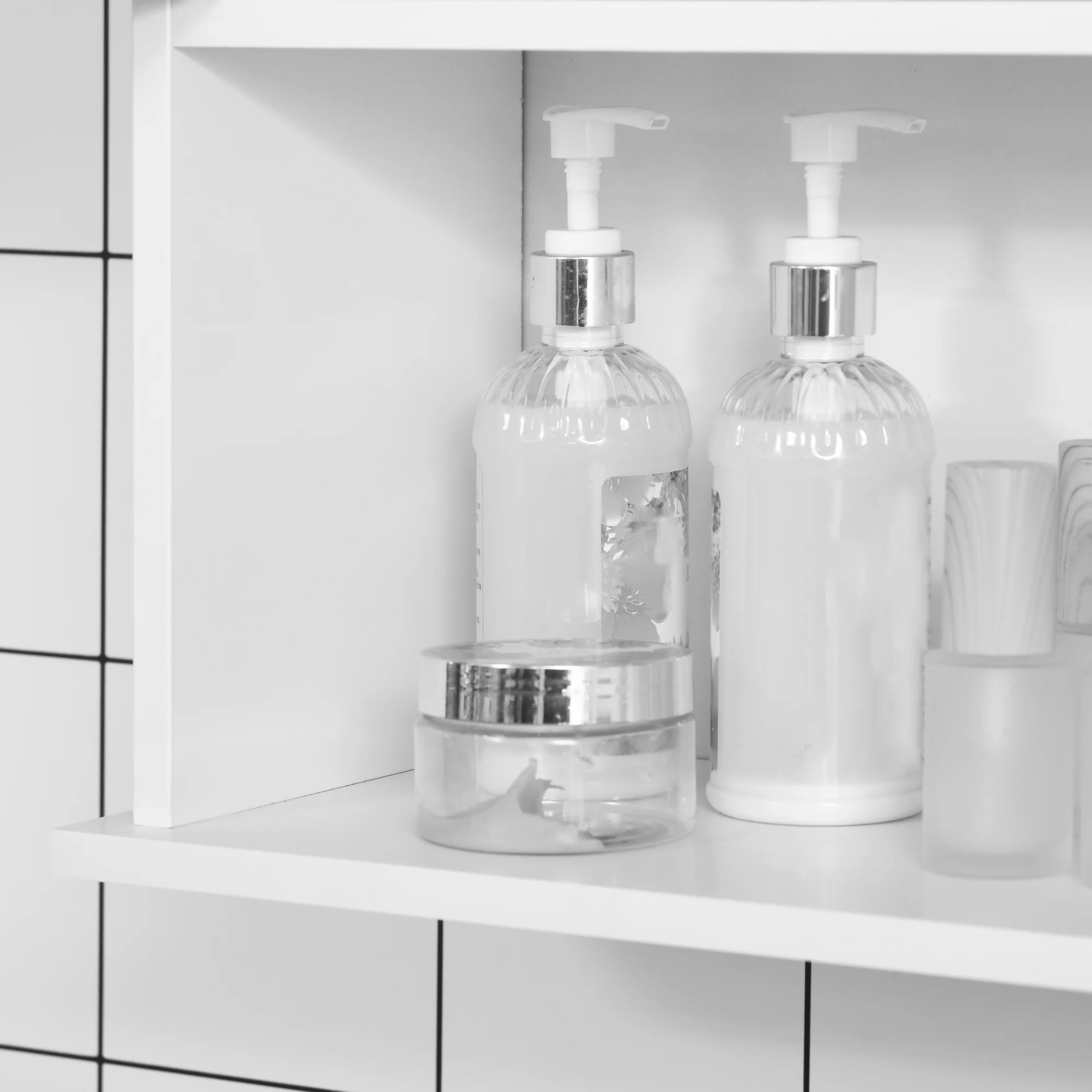 Armoire murale, meuble haut salle de bain avec étagère réglable, double porte et étagère ouverte, meuble de salle de bain, meuble de rangement suspendu, 60 x 20 x 70 cm, blanc - Image 10