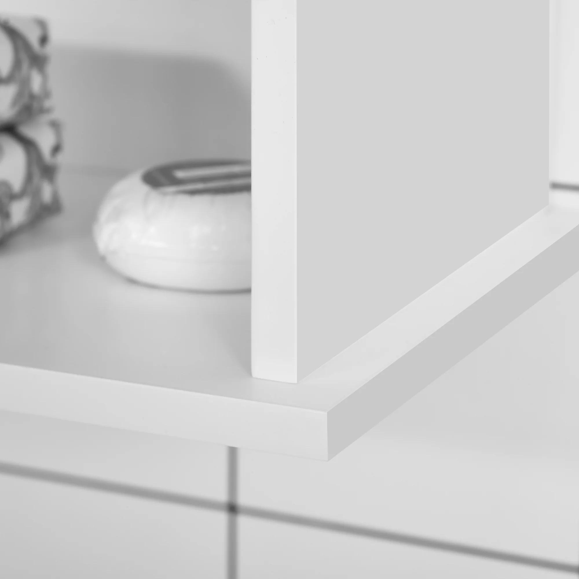 Armoire murale, meuble haut salle de bain avec étagère réglable, double porte et étagère ouverte, meuble de salle de bain, meuble de rangement suspendu, 60 x 20 x 70 cm, blanc - Image 9