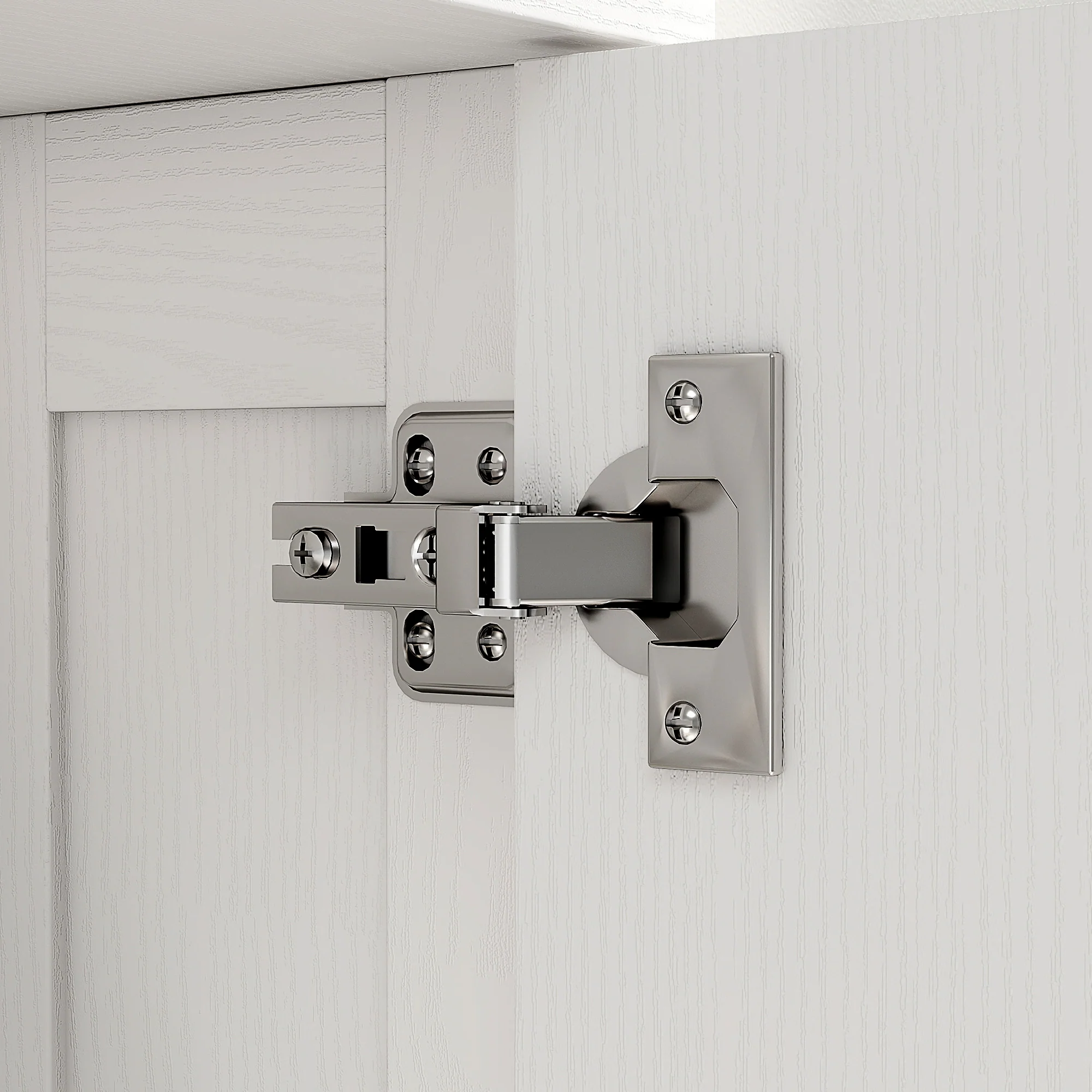 Armoire murale, meuble haut salle de bain style moderne avec placard à double porte et poignées dorées, meuble de salle de bain suspendu, 60 x 20 x 60 cm, blanc - Image 10