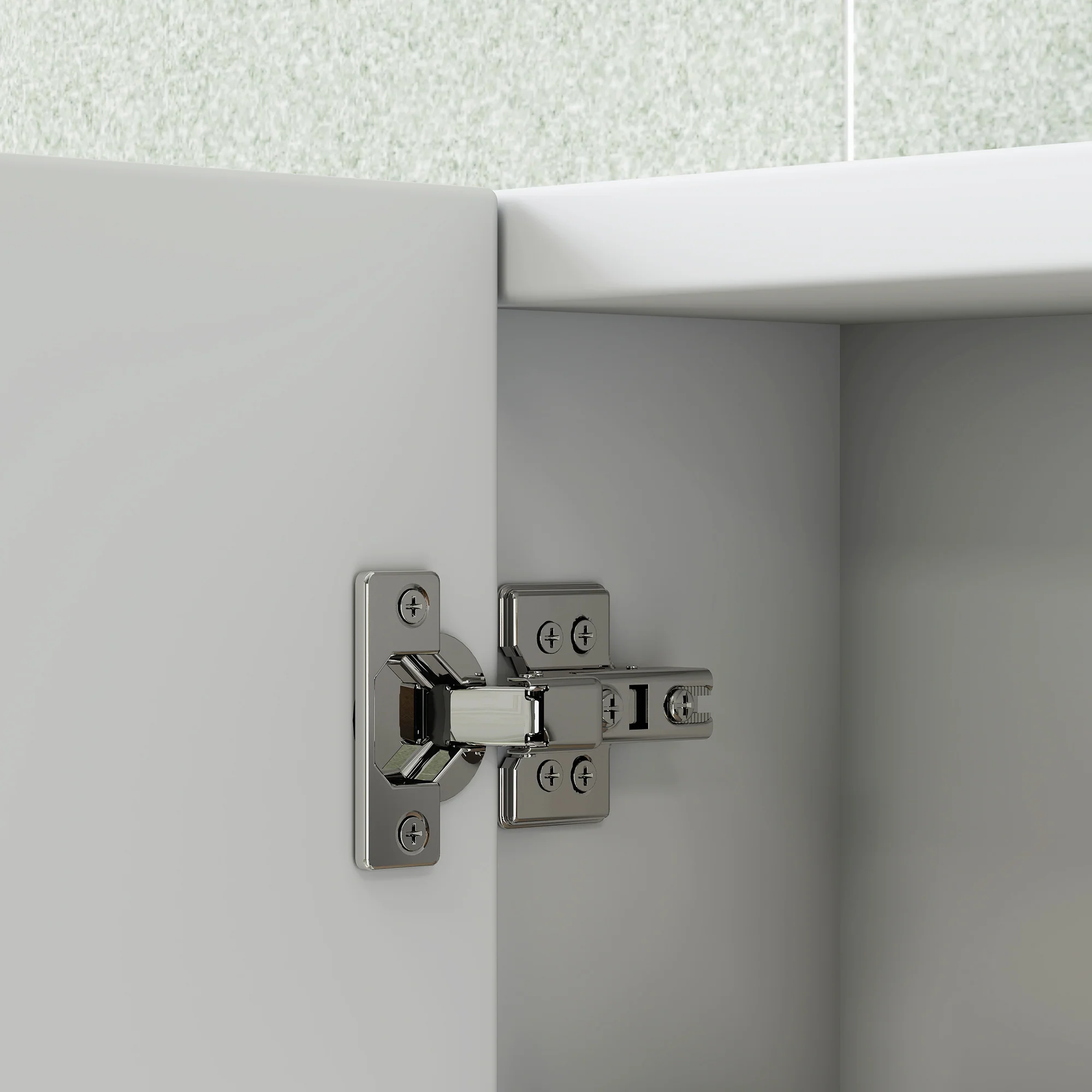 Armoire murale salle de bain avec miroir, 91,5 x 11,5 x 65 cm, meuble salle de bain, armoire de toilette avec 3 portes miroir et 4 étagères réglables, blanc - Image 10