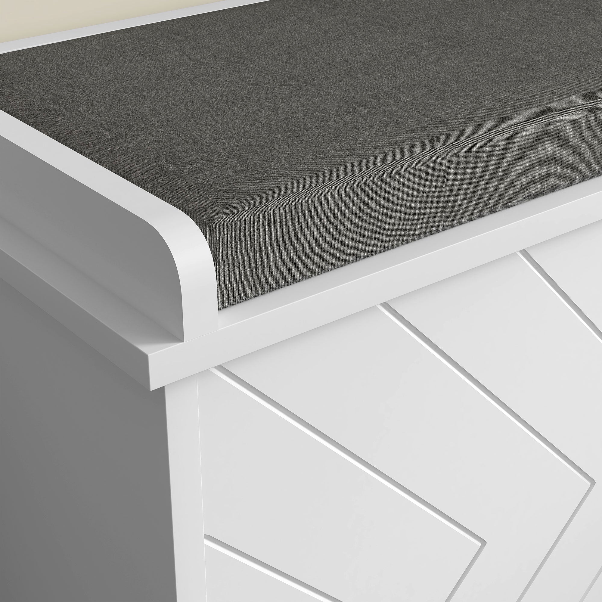Banc à chaussures meuble à chaussures, meuble d'entrée avec tiroir rabattable, coussin d'assise et étagère réglable, pour couloir, entrée, chambre, 100 x 26 x 48 cm, blanc - Image 9