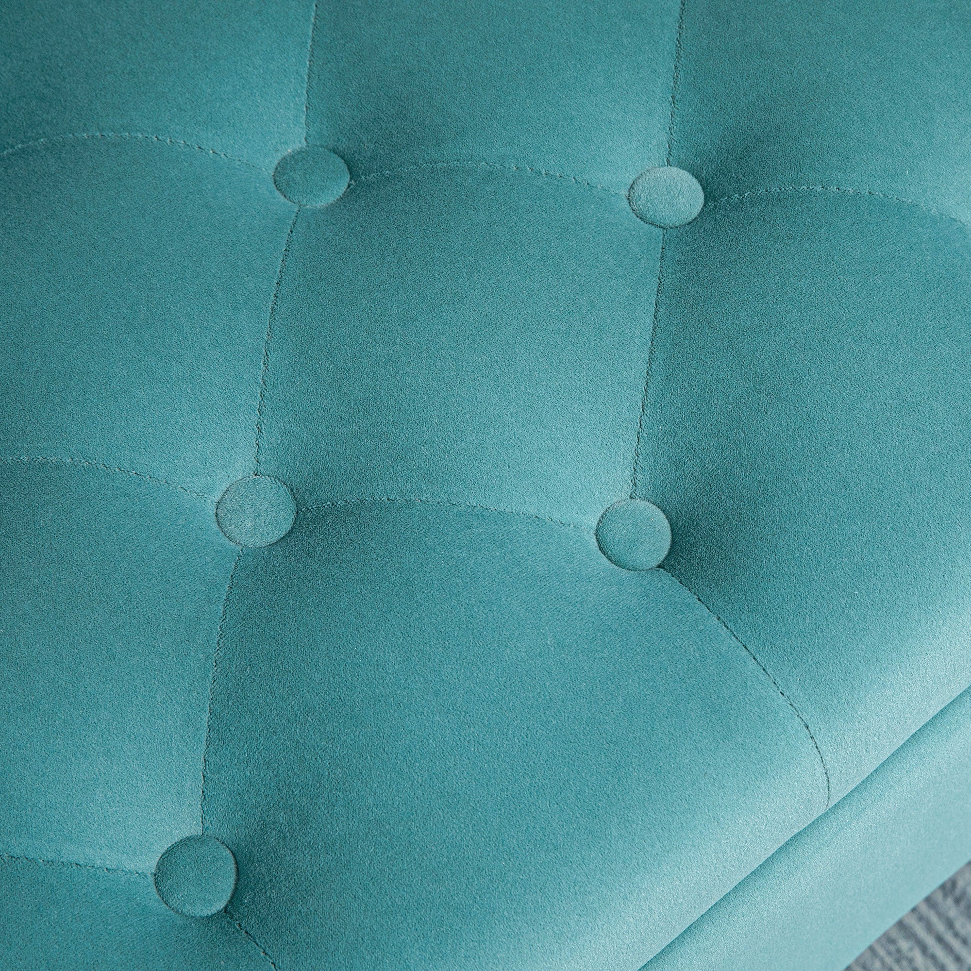 Banc de rangement bout de lit avec accoudoirs, coffre de rangement en tissu velours rembourré et capitonné, charge jusqu'à 220 kg, pour salon, chambre, entrée, 126 x 48,5 x 57 cm, vert - Image 10