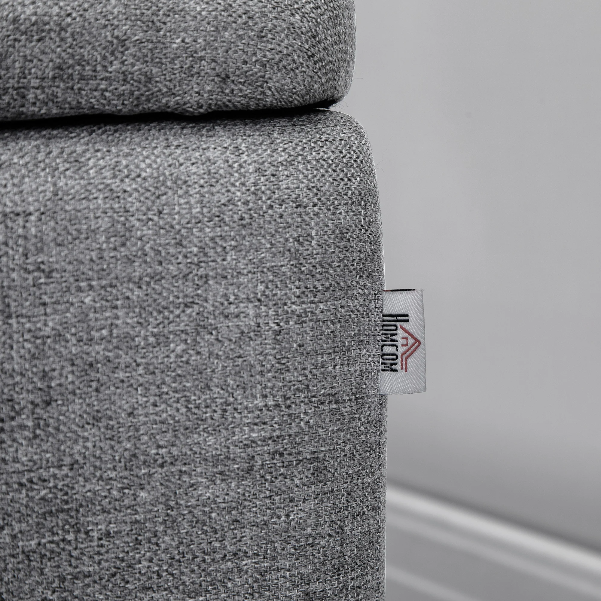 Banc de rangement, bout de lit, coffre de rangement en tissu avec pieds en acier noir, 101 x 38,5 x 44,5 cm, gris - Image 9