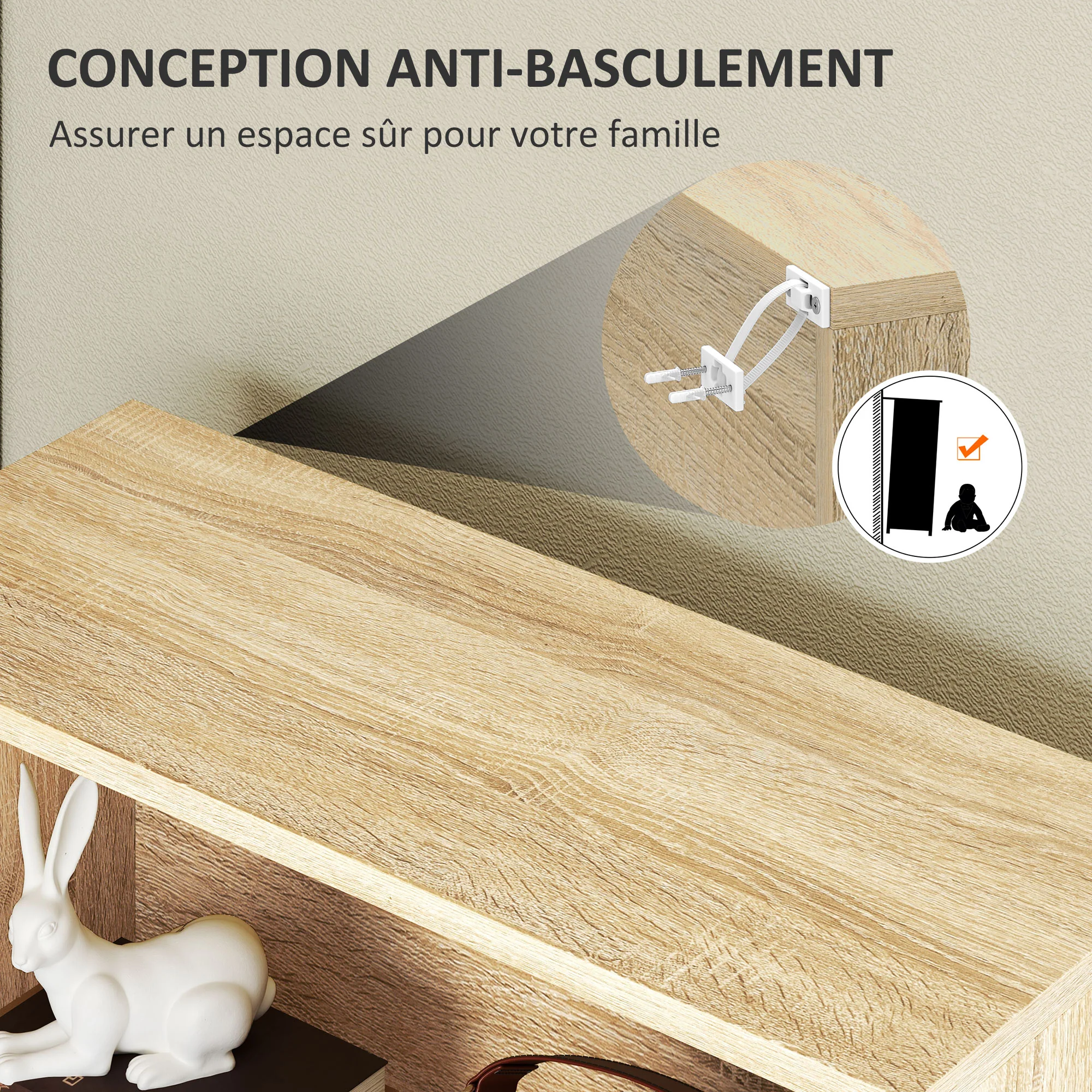 Bibliothèque, étagère de rangement 5 niveaux, meuble de rangement avec étagères réglables pour salon, chambre à coucher, bureau, 60 x 24 x 133,5 cm, bois naturel - Image 7