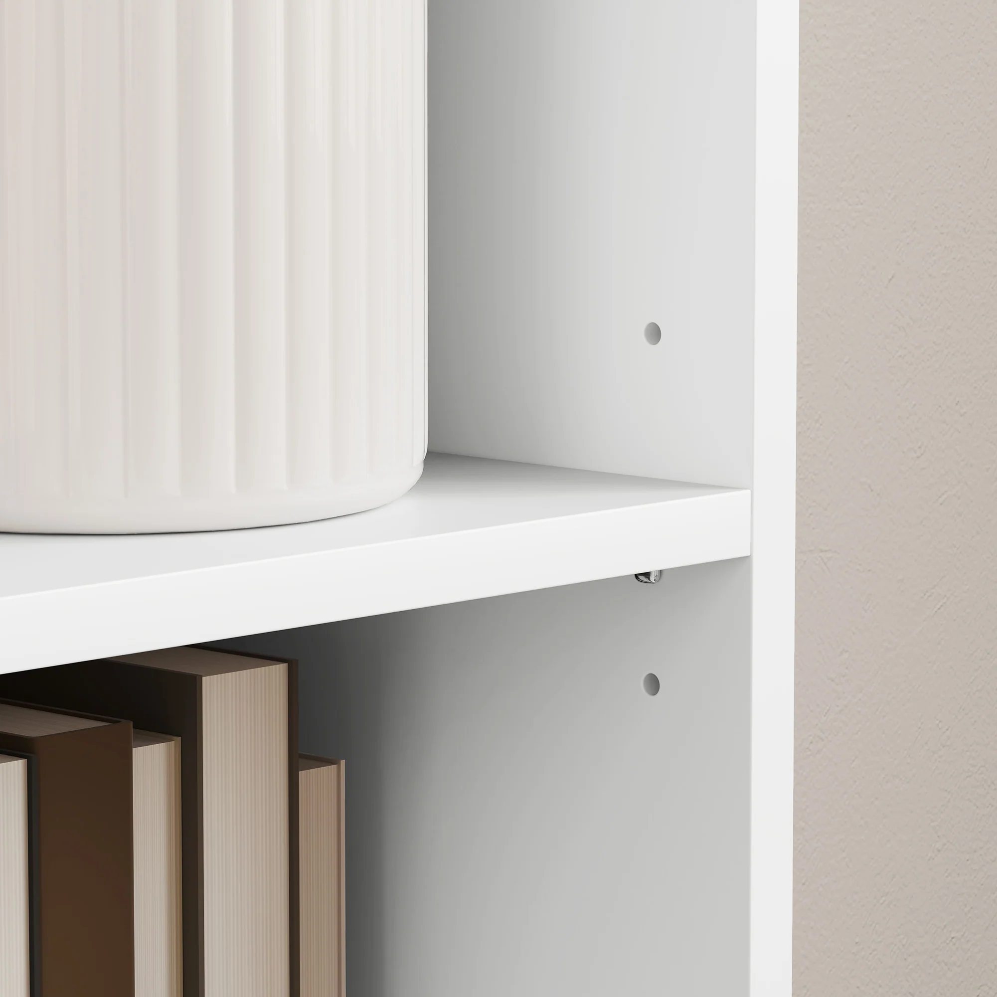 Bibliothèque, étagère de rangement 5 niveaux, meuble de rangement avec étagères réglables pour salon, chambre à coucher, bureau, 30 x 24 x 133,5 cm, blanc - Image 8