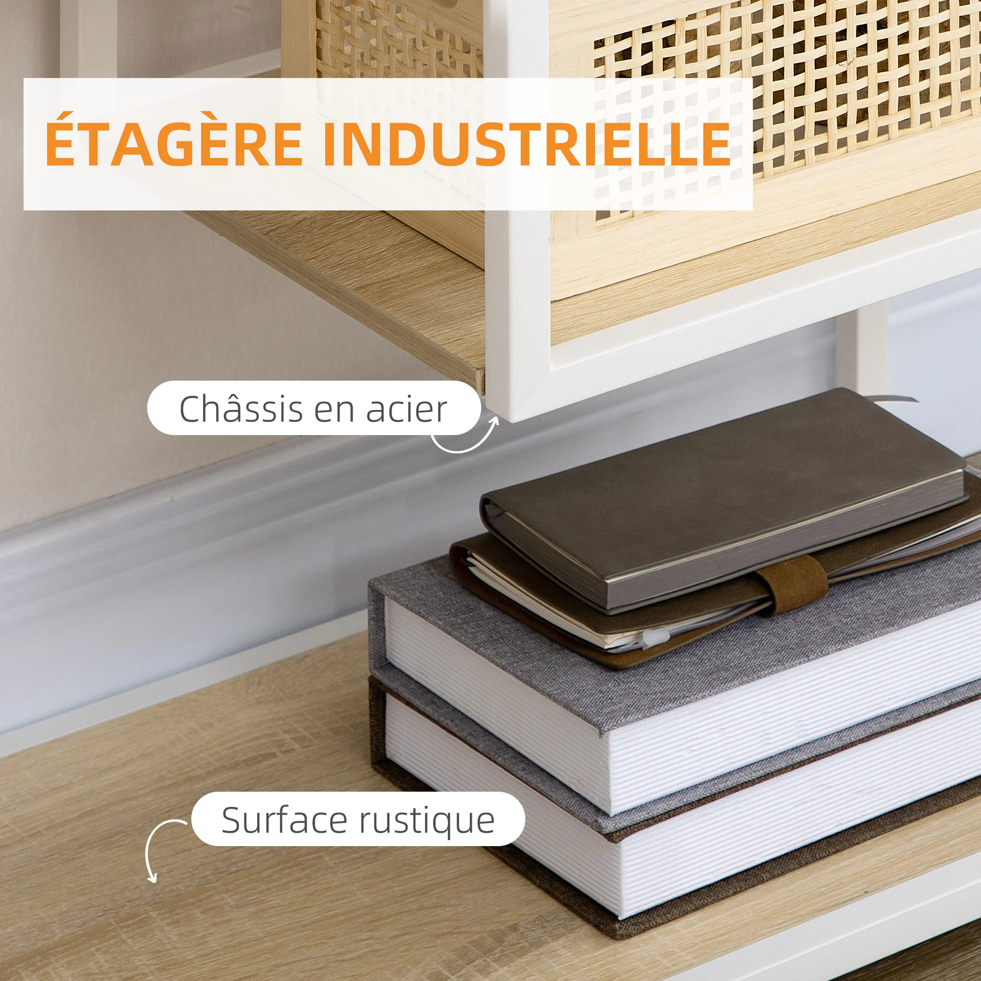 Bibliothèque étagère de rangement à 7 niveaux cadre en acier style industriel pour salon chambre cuisine - 83 x 34 x 180 cm - Image 5