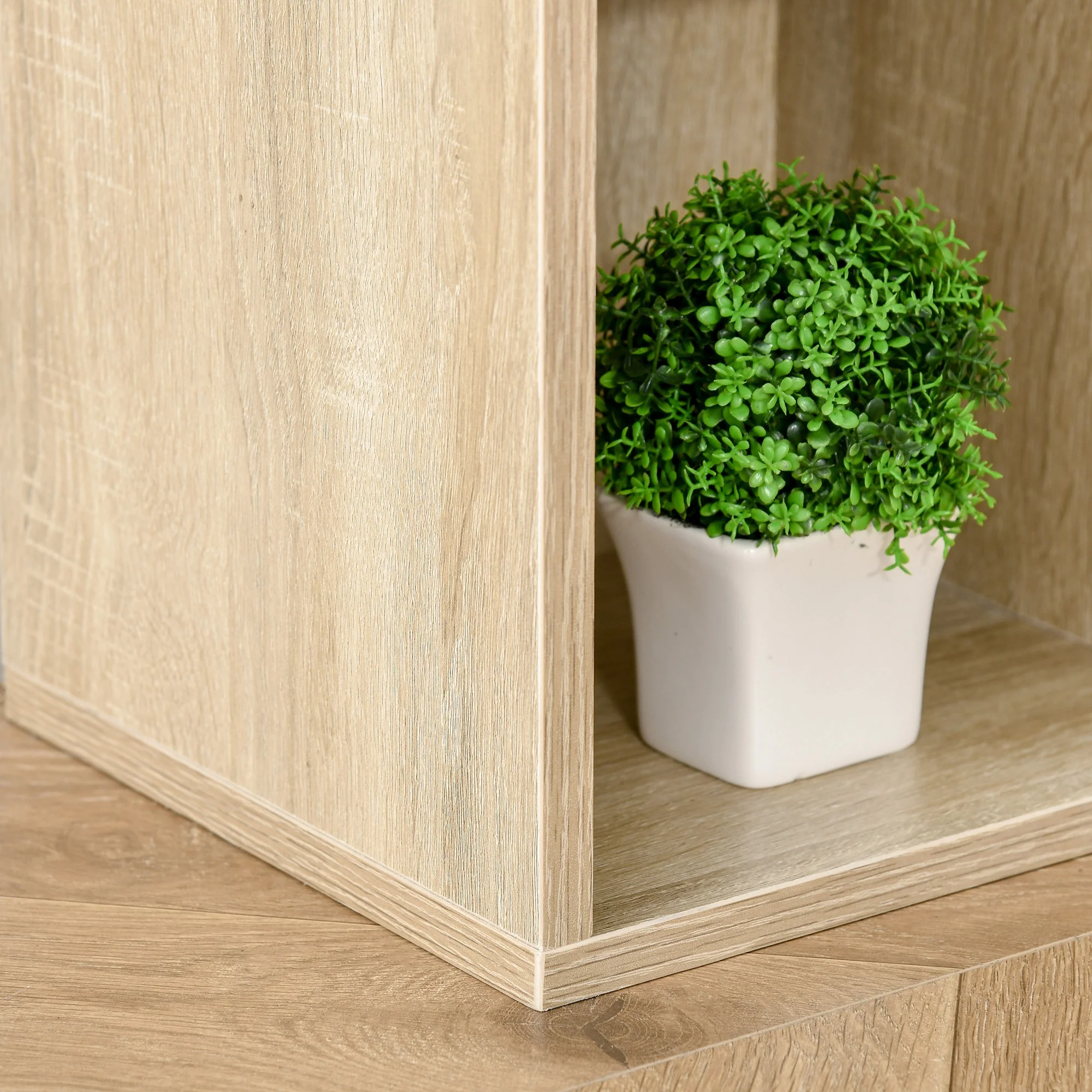 Bibliothèque meuble de rangement étagère cube avec 7 compartiments pour salon, chambre, bureau - 50l x 24P x 106H cm, bois naturel - Image 10