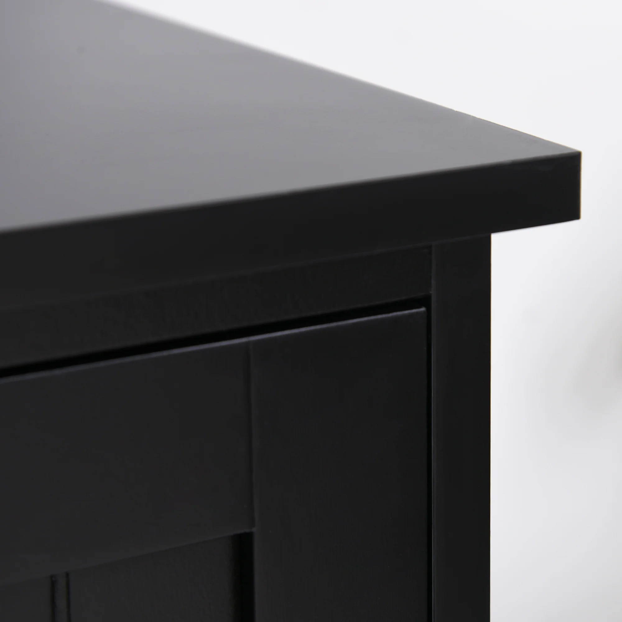 Buffet de cuisine armoire de cuisine contemporaine multi-rangements 2 placards 3 étagères MDF panneaux particules noir - Image 10