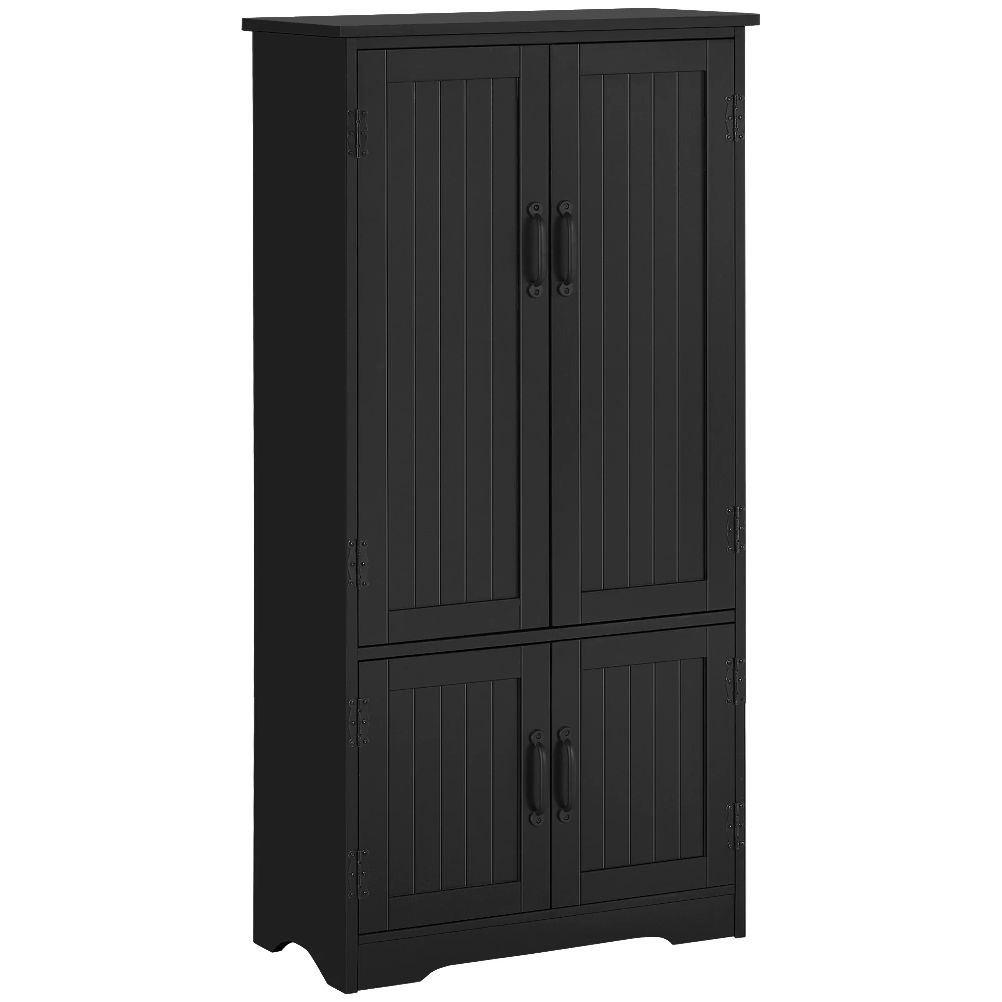 Buffet de cuisine armoire de cuisine contemporaine multi-rangements 2 placards 3 étagères MDF panneaux particules noir - Image 11