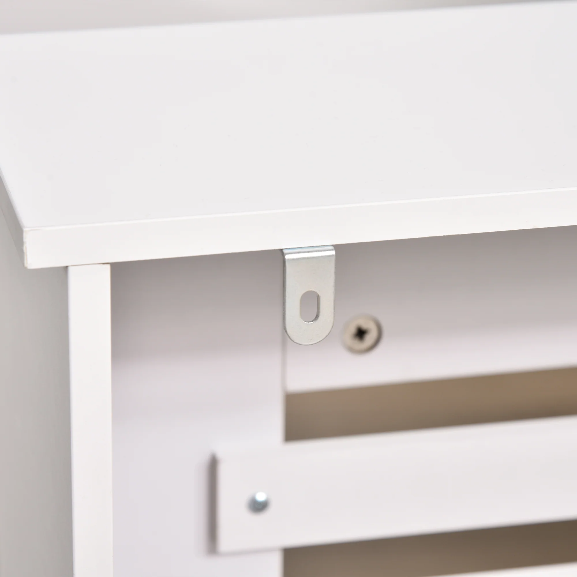 Cache-radiateur couverture radiateur Design à Lattes Panneau Cabinet dim. 112L x 19l x 81H cm MDF Blanc - Image 10