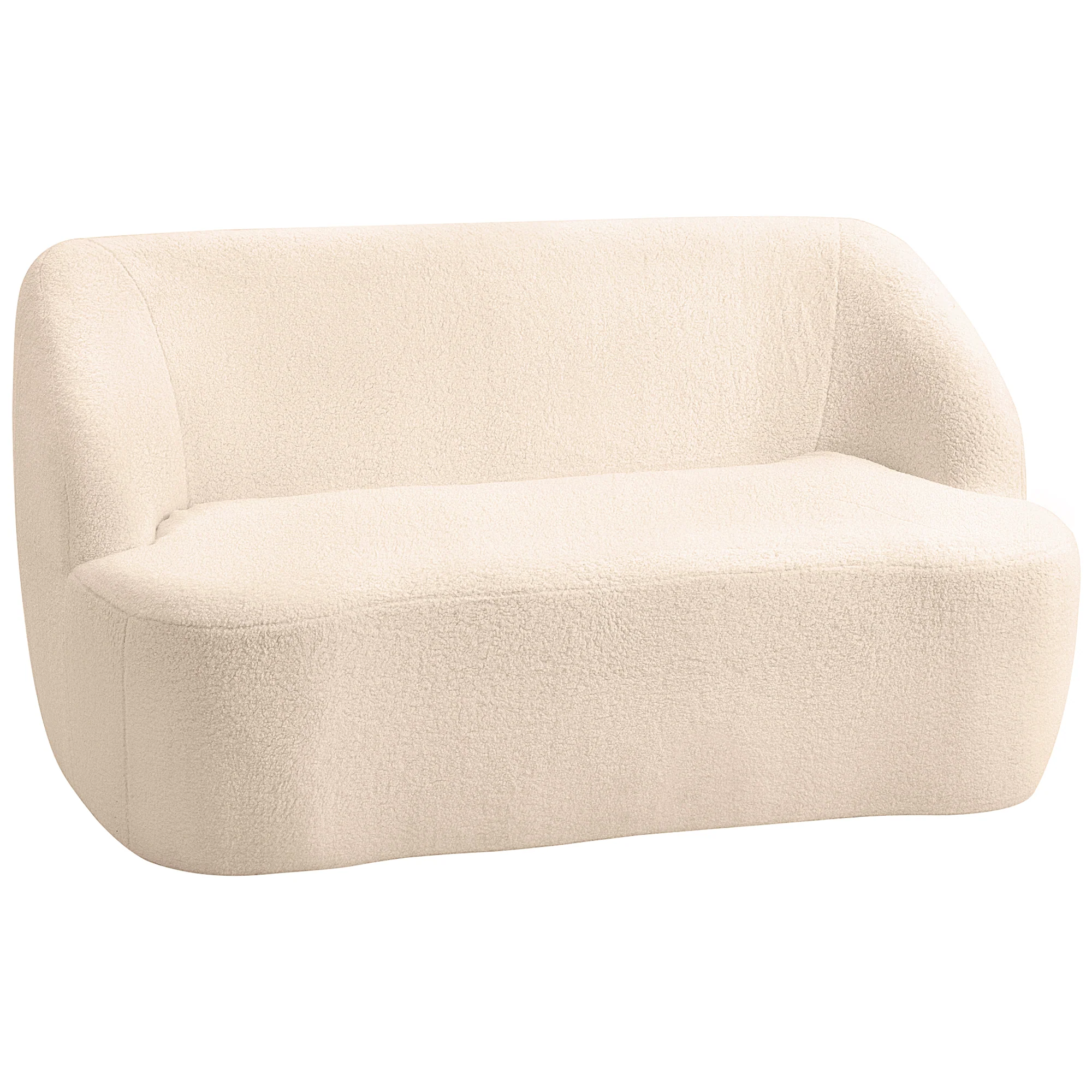 Canapé 2 places canapé en tissu bouclette 142 cm avec dossier et assise incurvés, entièrement compressé, sofa moderne pour chambre, appartement, petit espace, aucun assemblage requis, beige - Image 11