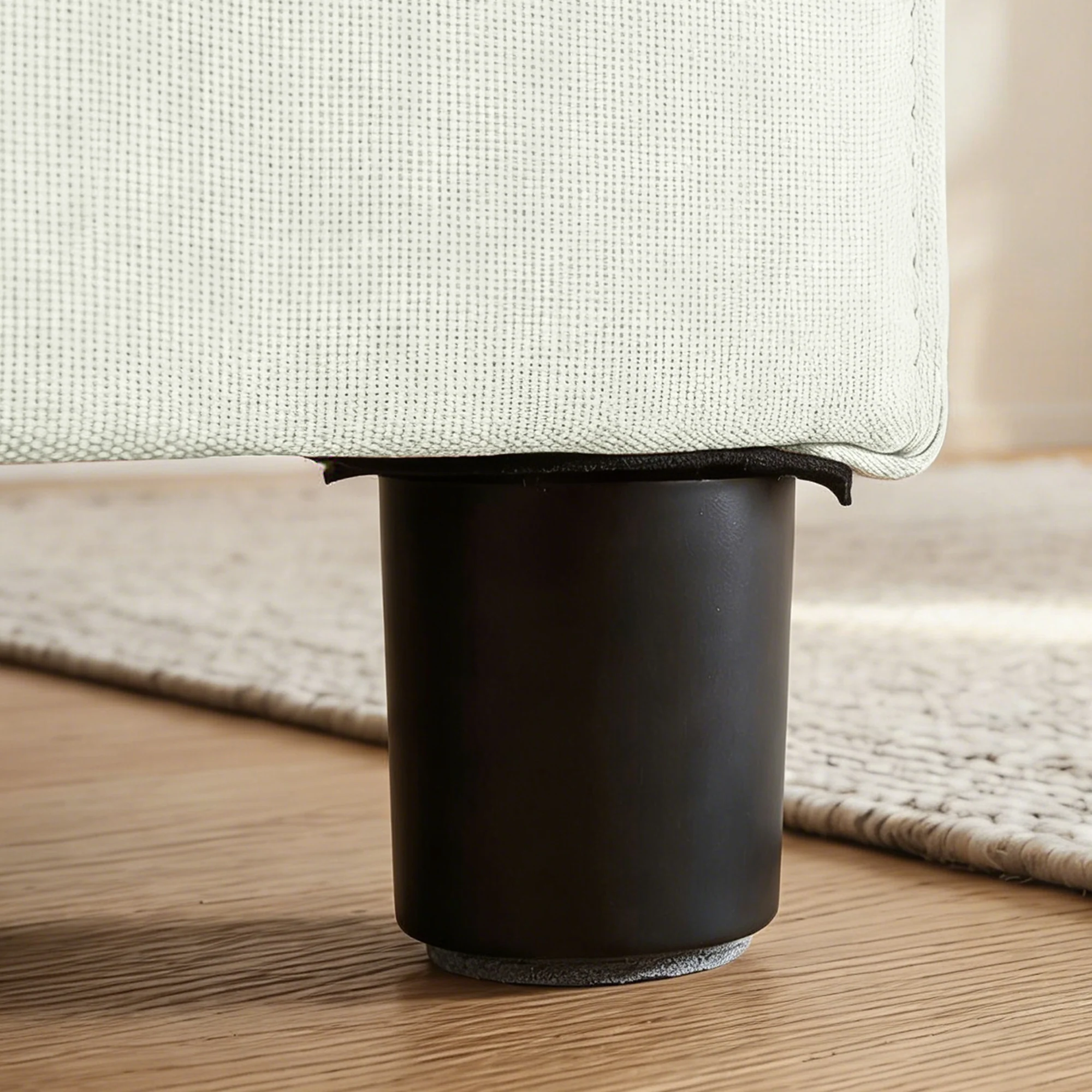 Canapé 2 places modulable, canapé de salon moderne 146 cm sans accoudoirs avec assise large, coussins épais, tissu en lin, pour chambre, appartement, petit espace, crème - Image 6