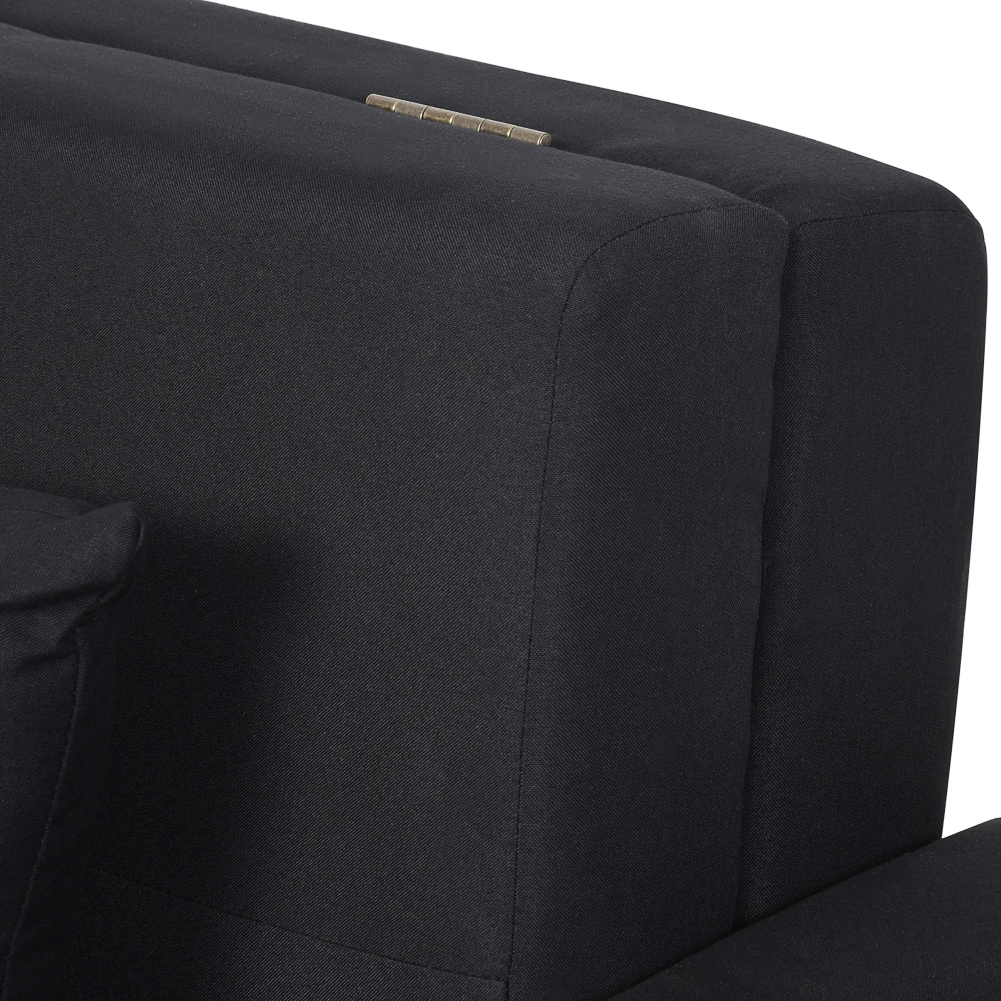 Canapé convertible 2 places 2 en 1, canapé-lit avec 2 coussins inclus et coffre de rangement intégré, tissu en coton, pour salon, chambre d'amis, petit espace, gris foncé - Image 10