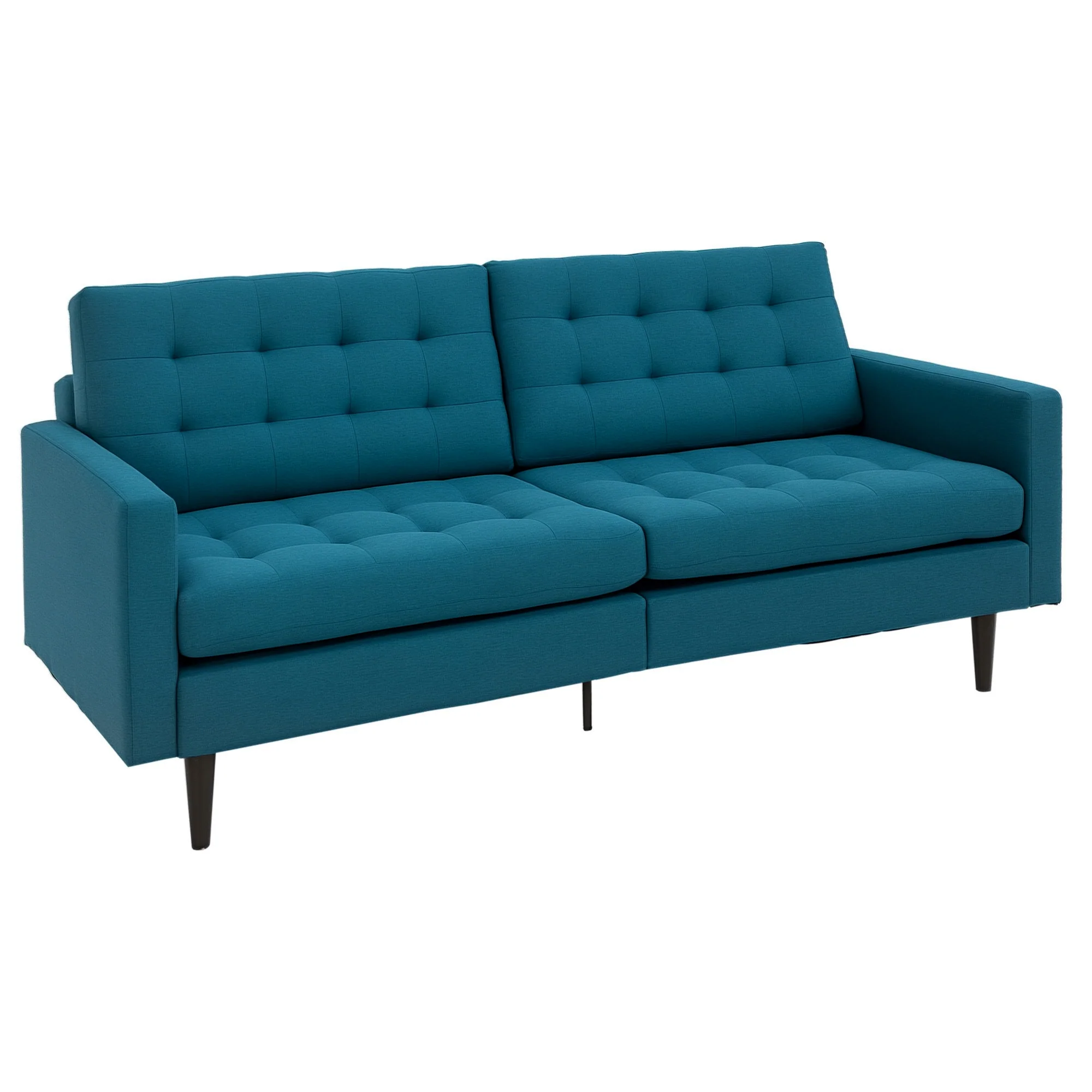 Canapé Convertible 3 Places Design Contemporain Dossier inclinable indépendamment 3 Positions Lin Bleu Canard - Image 11