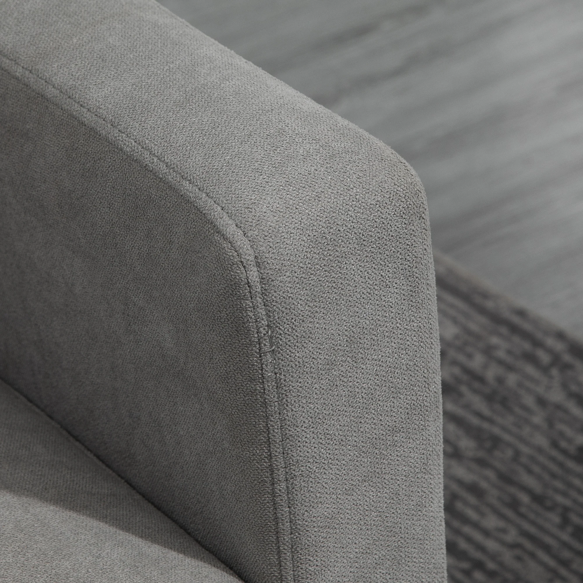 Canapé d'angle canapé 3 places avec méridienne réversible gauche ou droite pour salon, bureau, appartement, tissu polyester 197L x 139l x 91H cm gris clair - Image 8