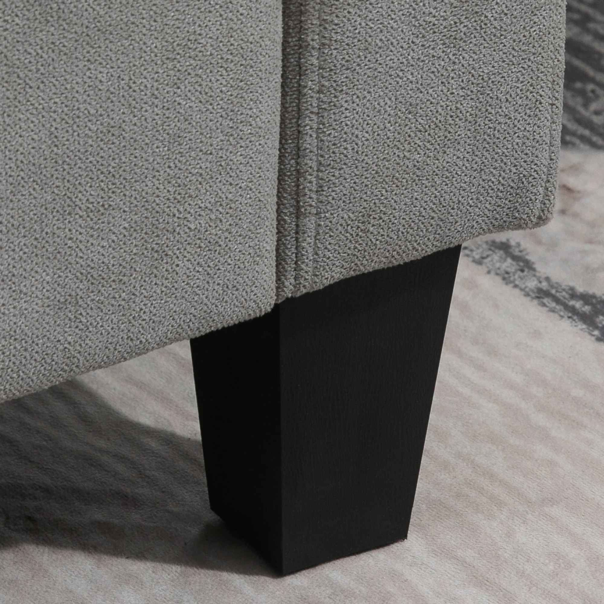 Canapé d'angle canapé 3 places avec méridienne réversible gauche ou droite pour salon, bureau, appartement, tissu polyester 197L x 139l x 91H cm gris clair - Image 9