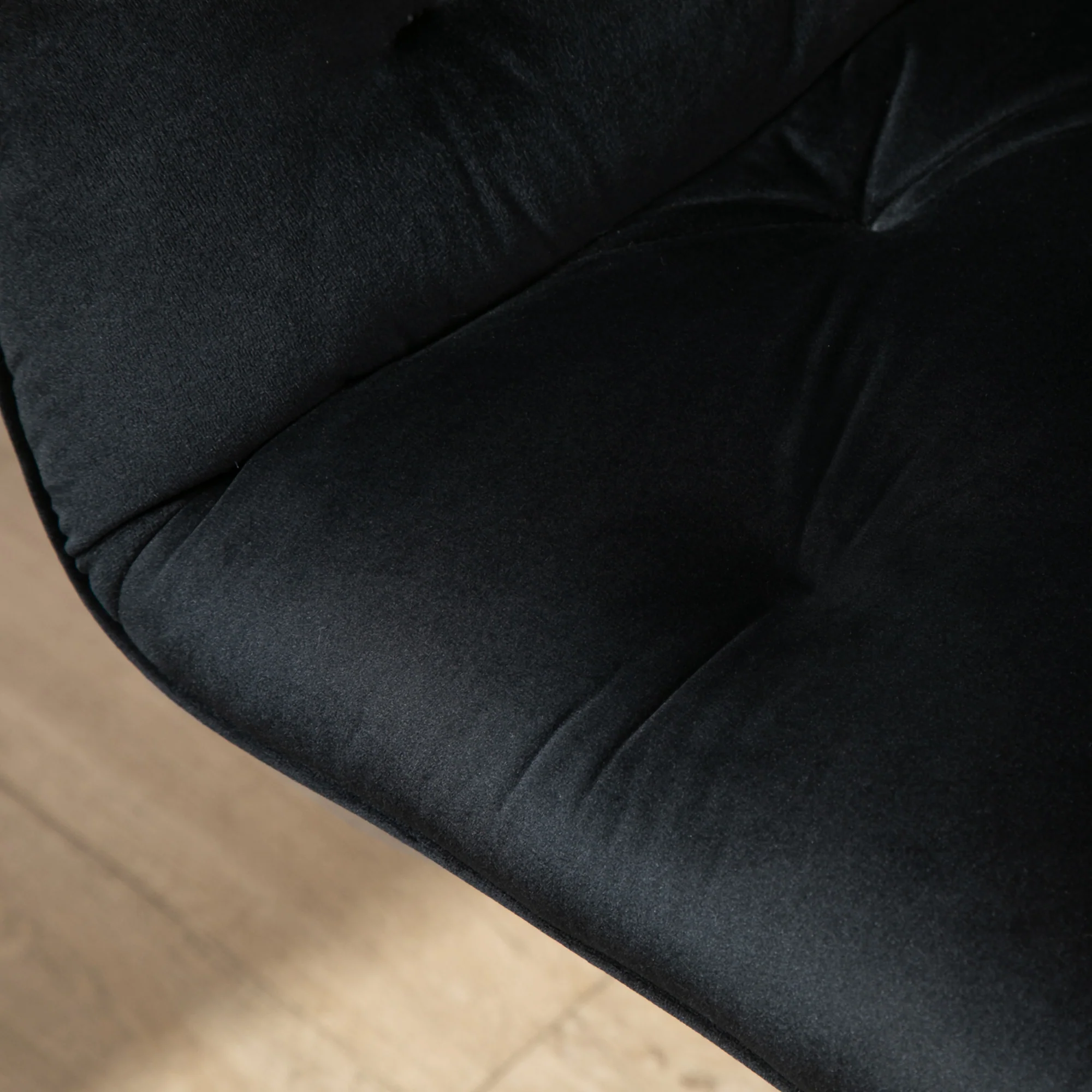 Chaise de bureau, fauteuil de bureau en aspect velours, siège pivotant à 360°, réglable en hauteur, dossier arrondi chaise ergonomique charge 120 kg pour chambre, salon, noir - Image 9