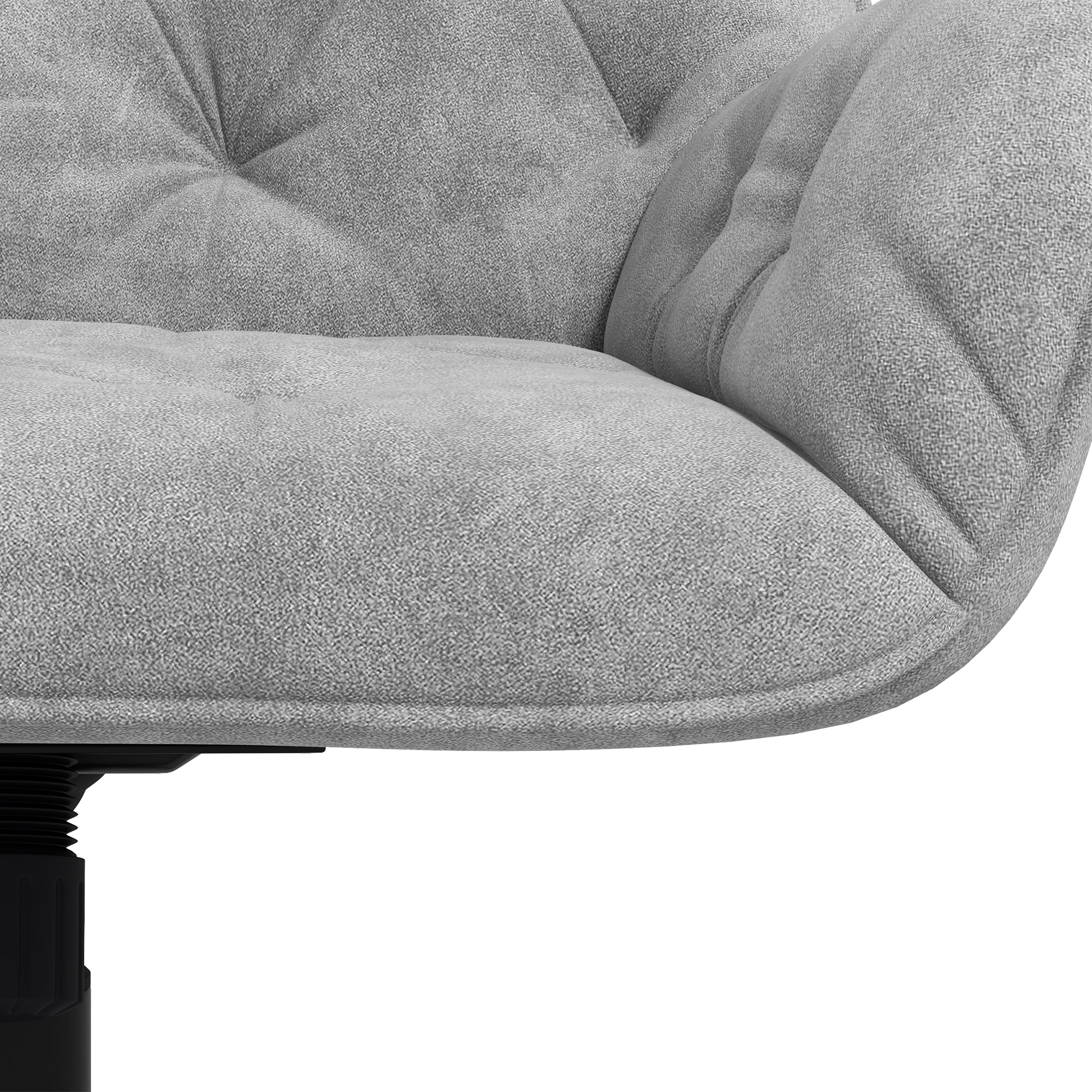 Chaise de bureau, fauteuil de bureau en aspect velours, siège pivotant à 360°, réglable en hauteur, dossier arrondi chaise ergonomique charge 120 kg pour chambre, salon, gris clair - Image 9
