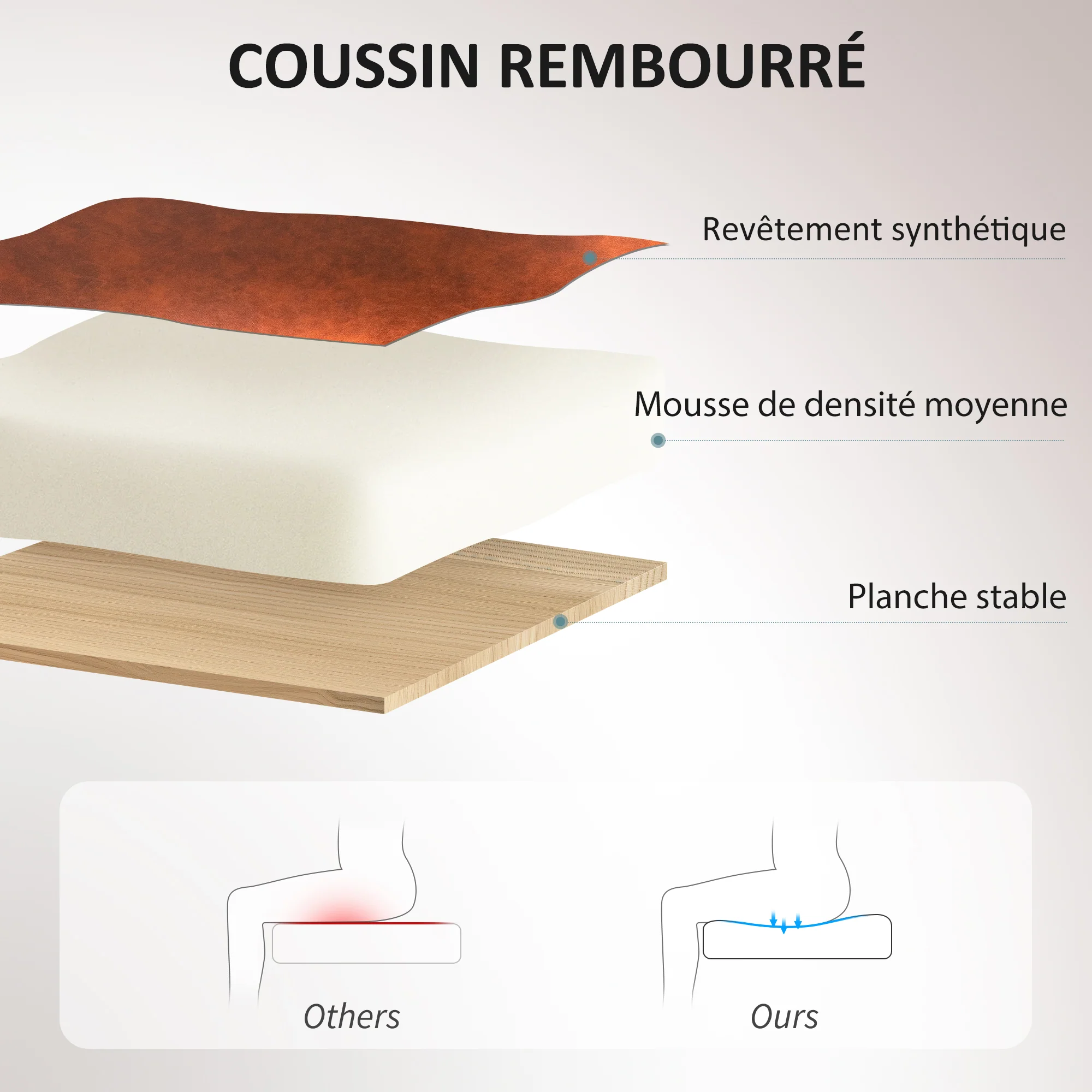 Chaise de bureau, fauteuil de bureau, siège d'ordinateur, avec fonction bascule, dossier haut, roulettes pivotantes 360°, hauteur réglable, marron - Image 6