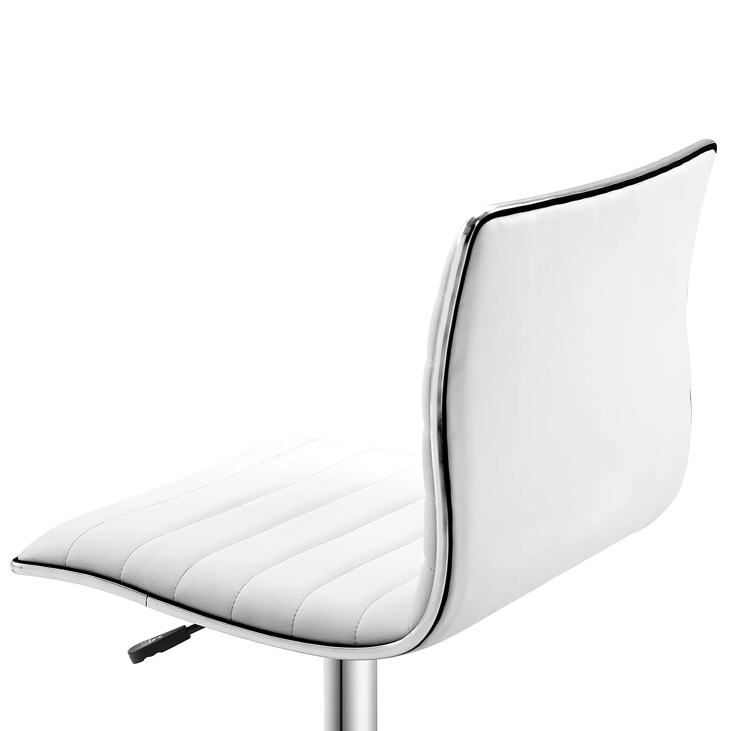 Chaise de bureau sans accoudoirs, fauteuil de bureau ergonomique, hauteur réglable, assise et dossier rembourrés et pivotant 360°, chaise d'ordinateur en similicuir pour bureau, chambre, blanc - Image 10