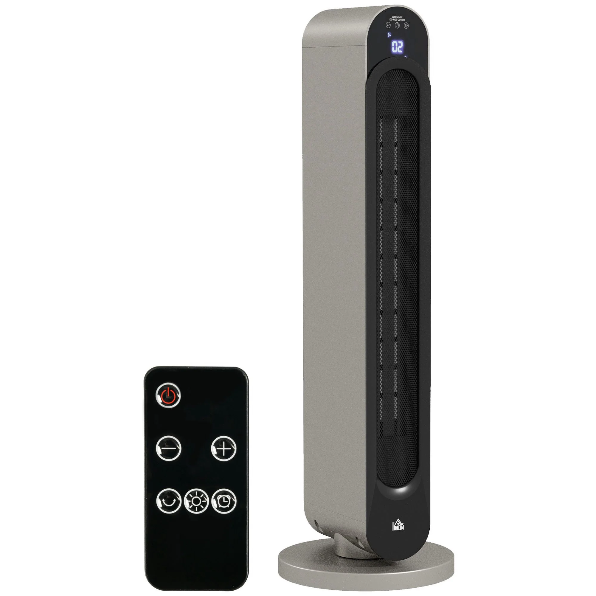 Chauffage soufflant oscillant 1100/2200 W - mini radiateur céramique PTC - télécommande incluse - chauffage d'appoint noir - Image 2