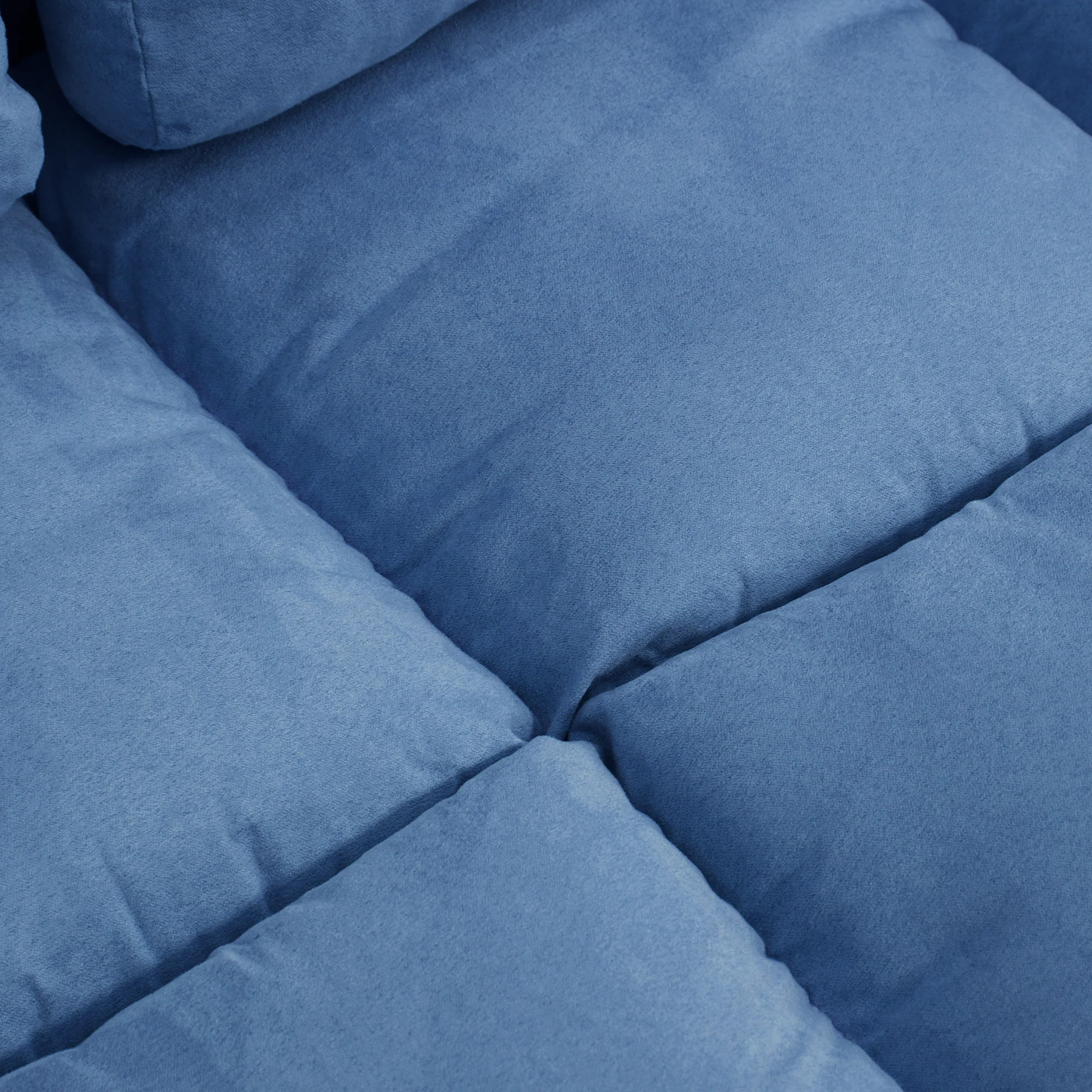 Chauffeuse matelas d'appoint pliant fauteuil convertible inclinaison dossier réglable 2 coussins inclus en polyester aspect suédé, pour salon, chambre et bureau, bleu - Image 10
