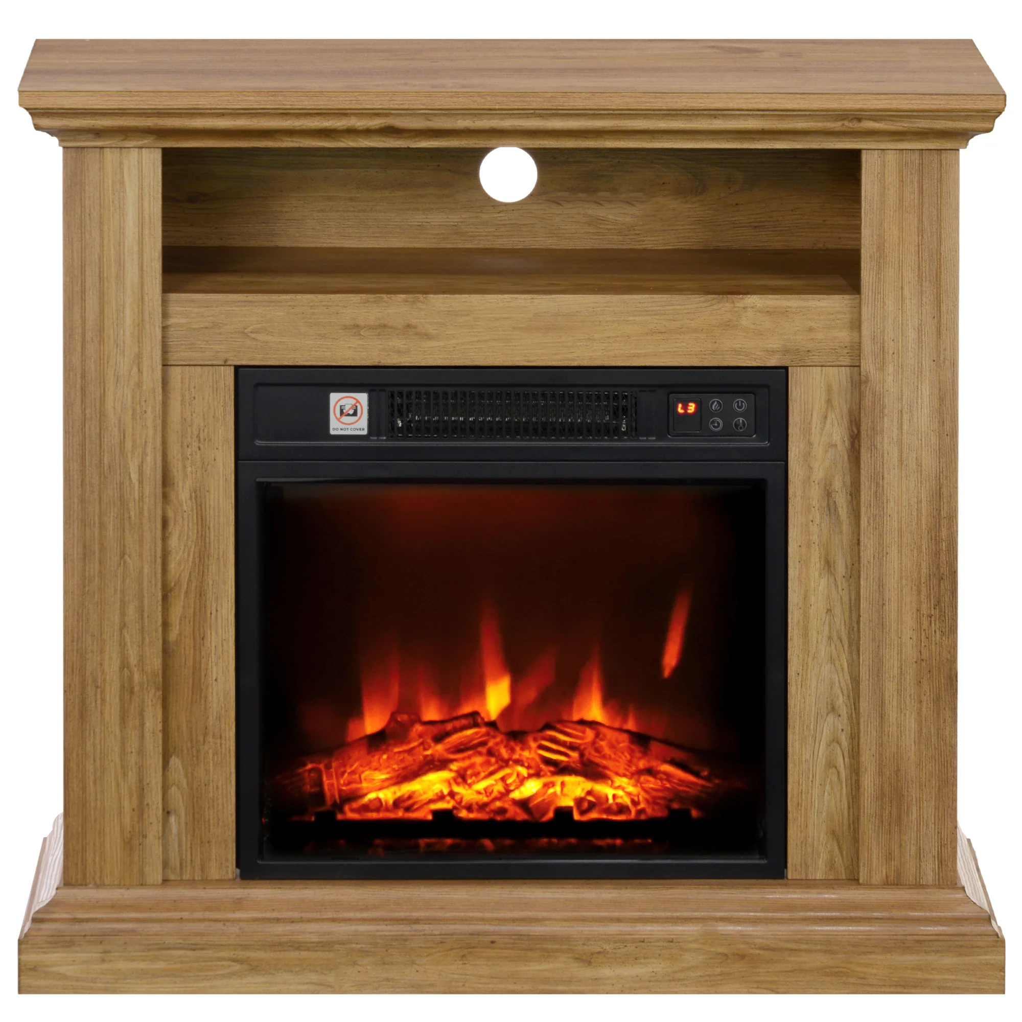 Cheminée électrique, effet flamme 3D, chauffage 1800W, luminosité réglable, télécommande, minuterie, cheminée décorative, sécurité renforcée, 81,5 x 30 x 76,2 cm, brun effet bois