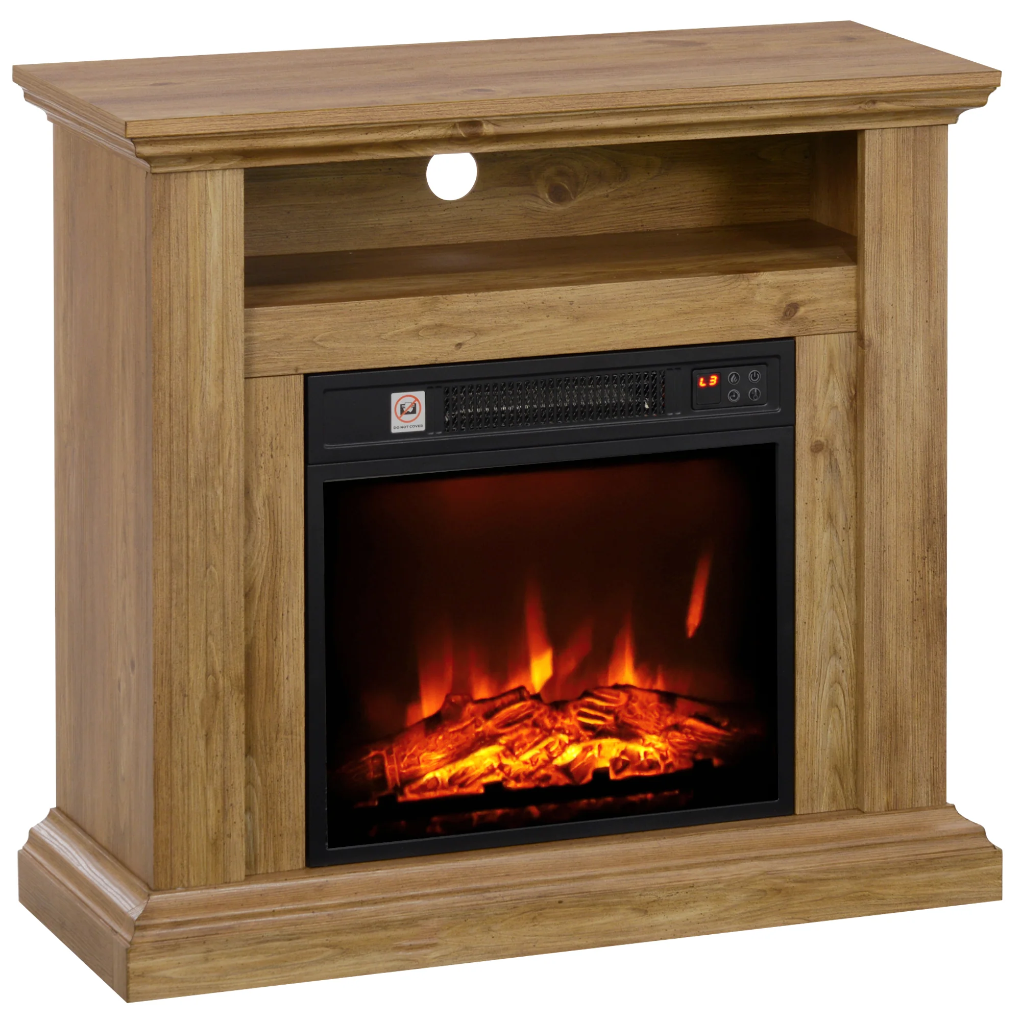 Cheminée électrique, effet flamme 3D, chauffage 1800W, luminosité réglable, télécommande, minuterie, cheminée décorative, sécurité renforcée, 81,5 x 30 x 76,2 cm, brun effet bois - Image 11