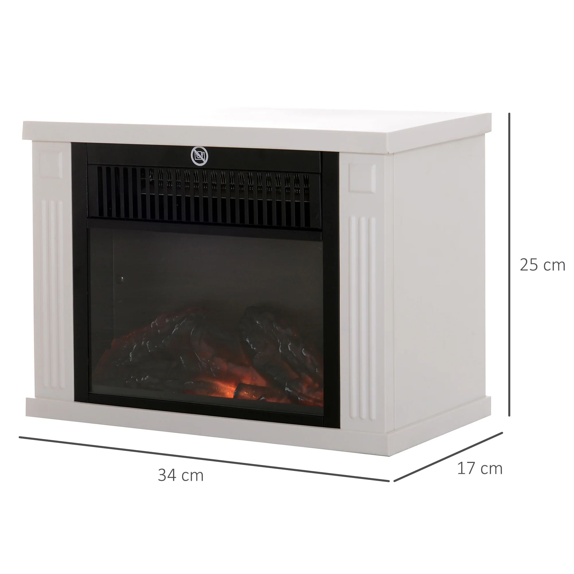 Cheminée électrique poêle Style Contemporain Thermostat 600-1200 W Blanc - Image 3