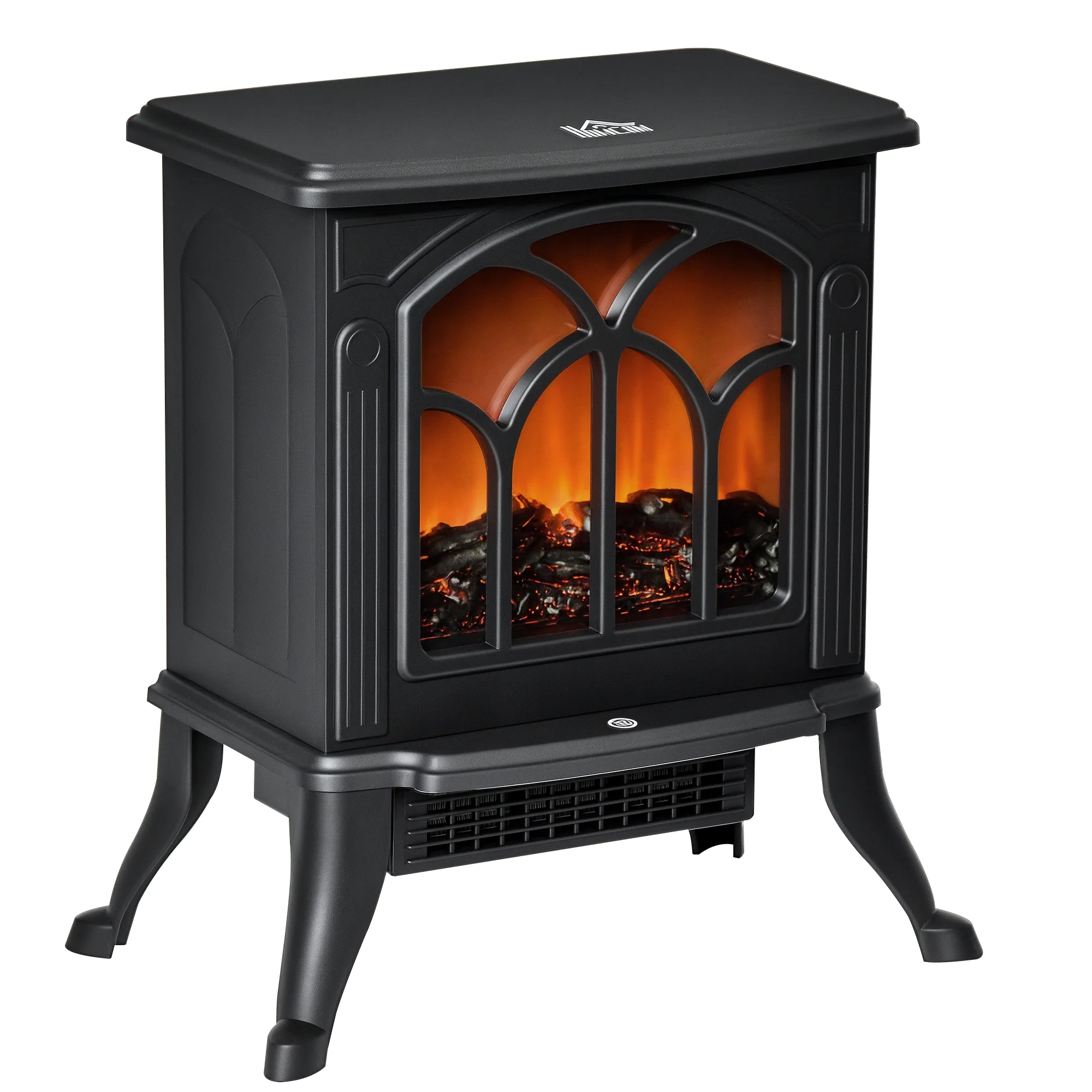 Cheminée électrique sur pied 750/1500 W, fausse cheminée décorative avec effet flamme LED, protection contre la surchauffe, zone de couverture 15-20 m2, noir - Image 11