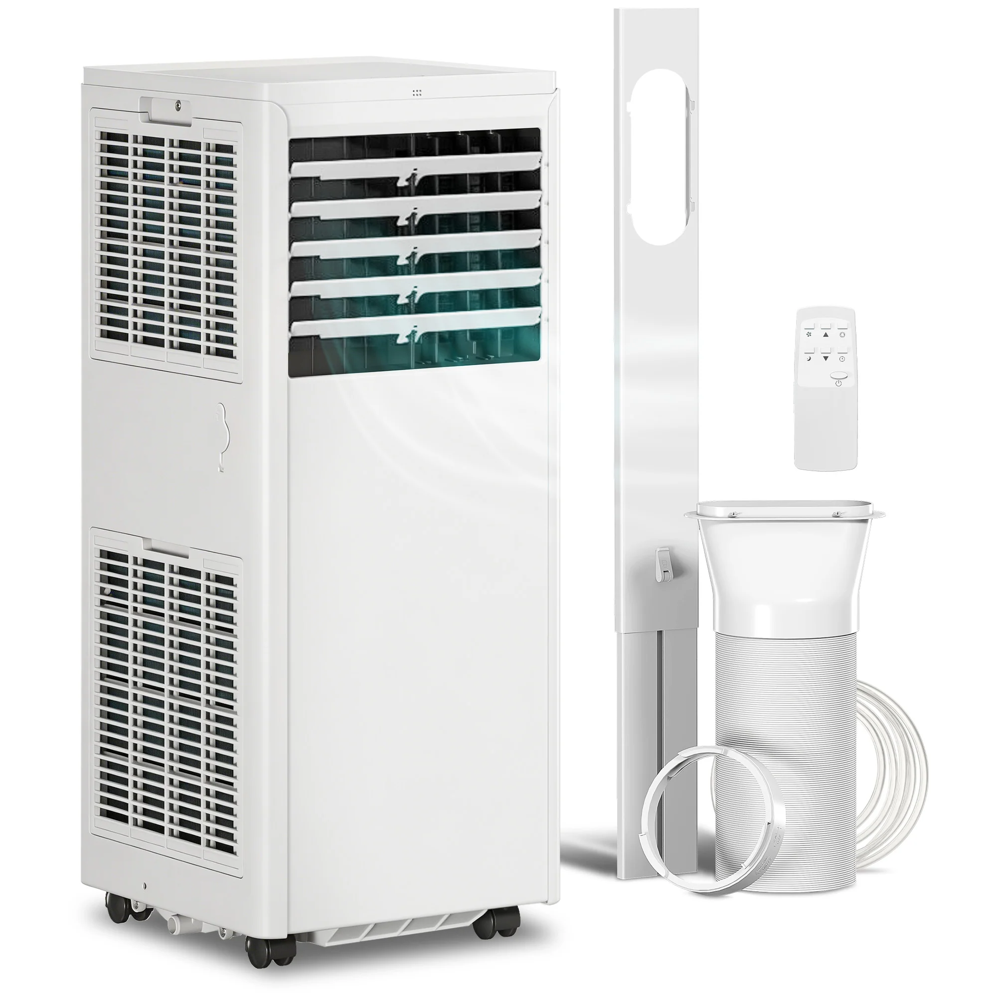Climatiseur mobile 7000 BTU, climatiseur portable 4 en 1, refroidissement, déshumidificateur, ventilateur, mode nuit, télécommande, minuteur 24H, 2 Vitesses, pour pièces 30 m2, classe A - Image 8