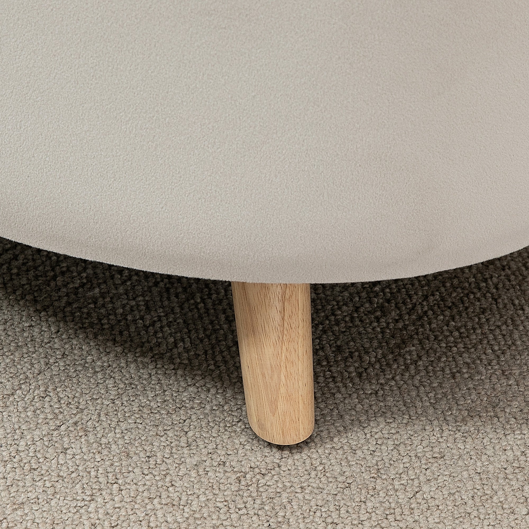 Coffre de Rangement, Tabouret Ovale, banc de rangement en Velours, Pieds en Bois d'hévéa, pour la Chambre à Coucher, entrée, Salon, Charge 120 Kg, 71 x 51,5 x 42 cm, Beige - Image 9