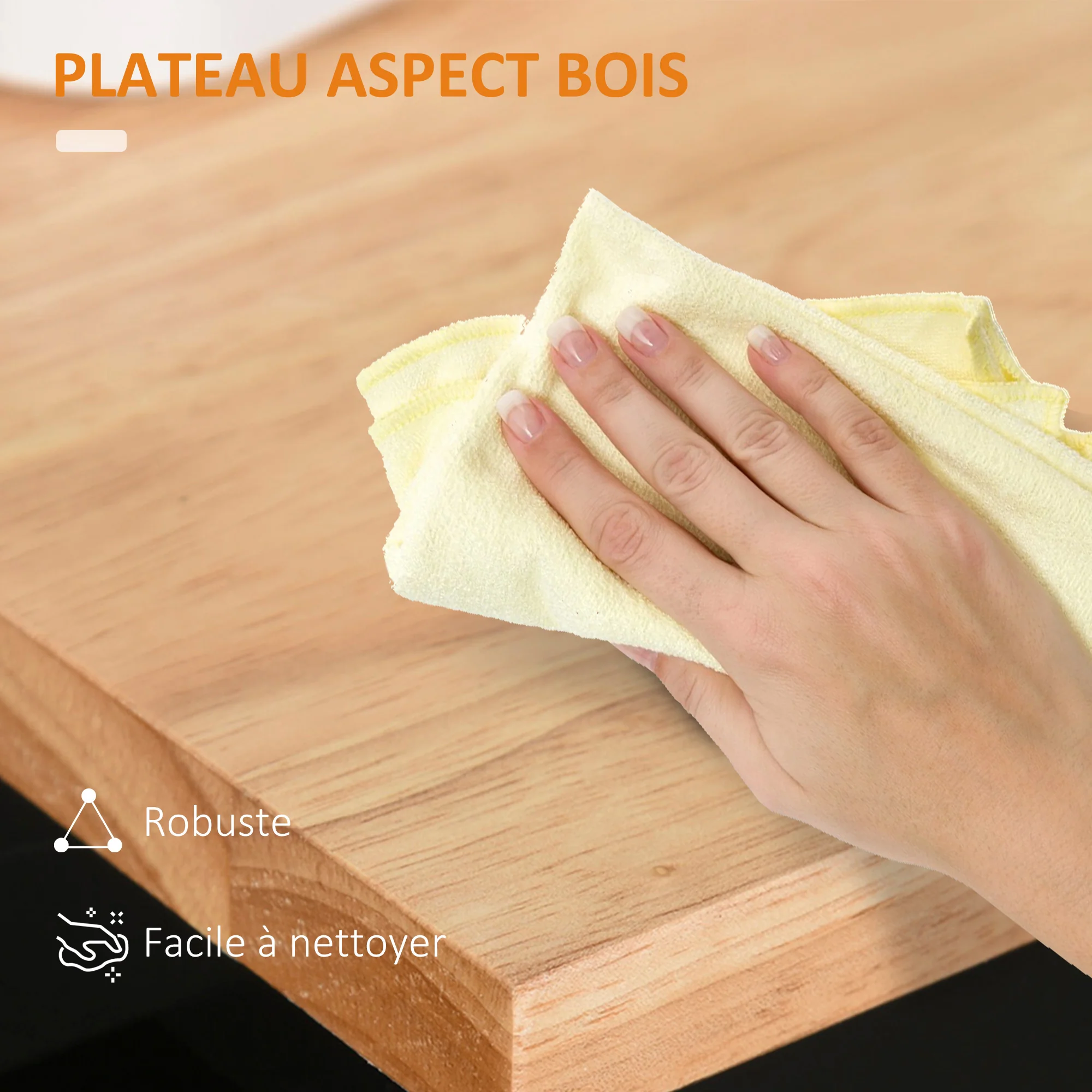 Desserte de cuisine sur roulettes chariot de service Ilot de cuisine avec tiroir de placard et porte-torchons - 83l x 45P x 91,5H cm noir - Image 7