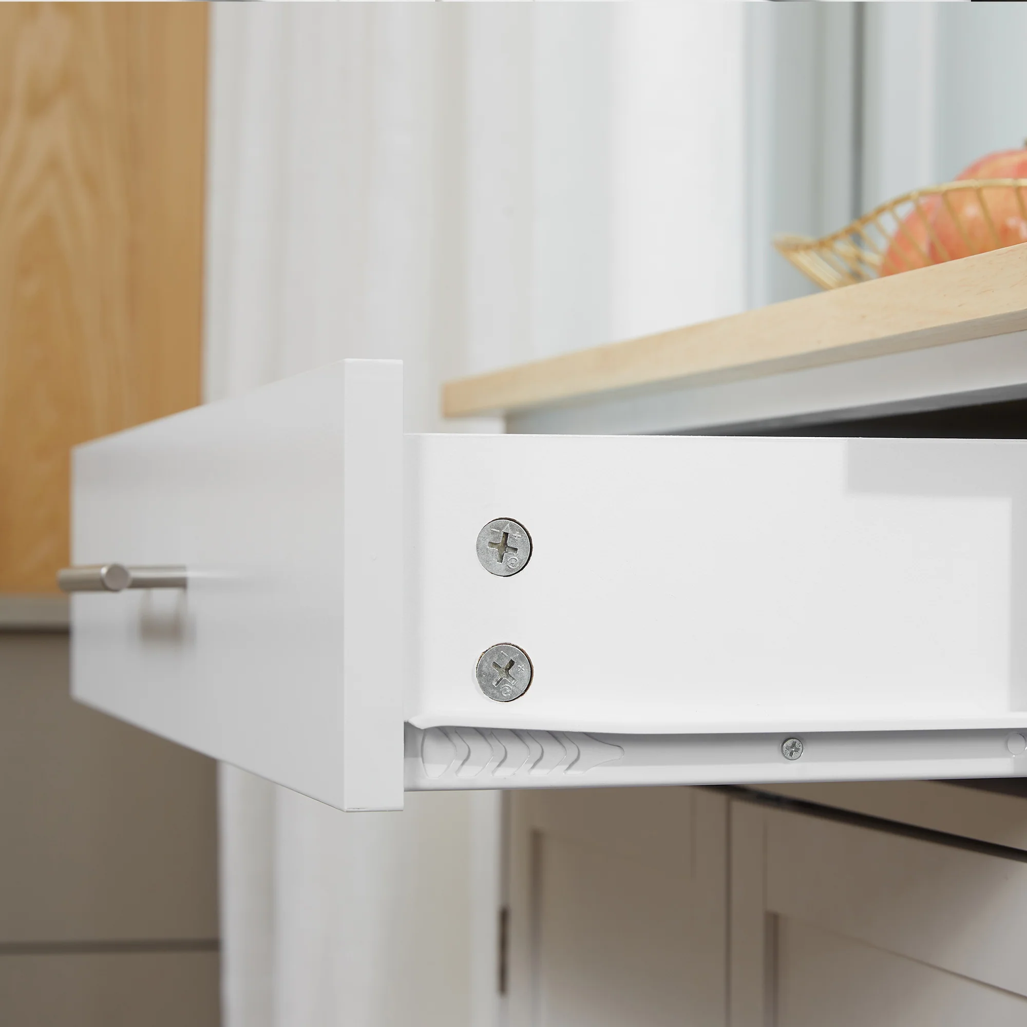 Desserte de cuisine sur roulettes chariot de service Ilot de cuisine avec tiroir de placard et porte-torchons - 83l x 45P x 91,5H cm blanc - Image 10