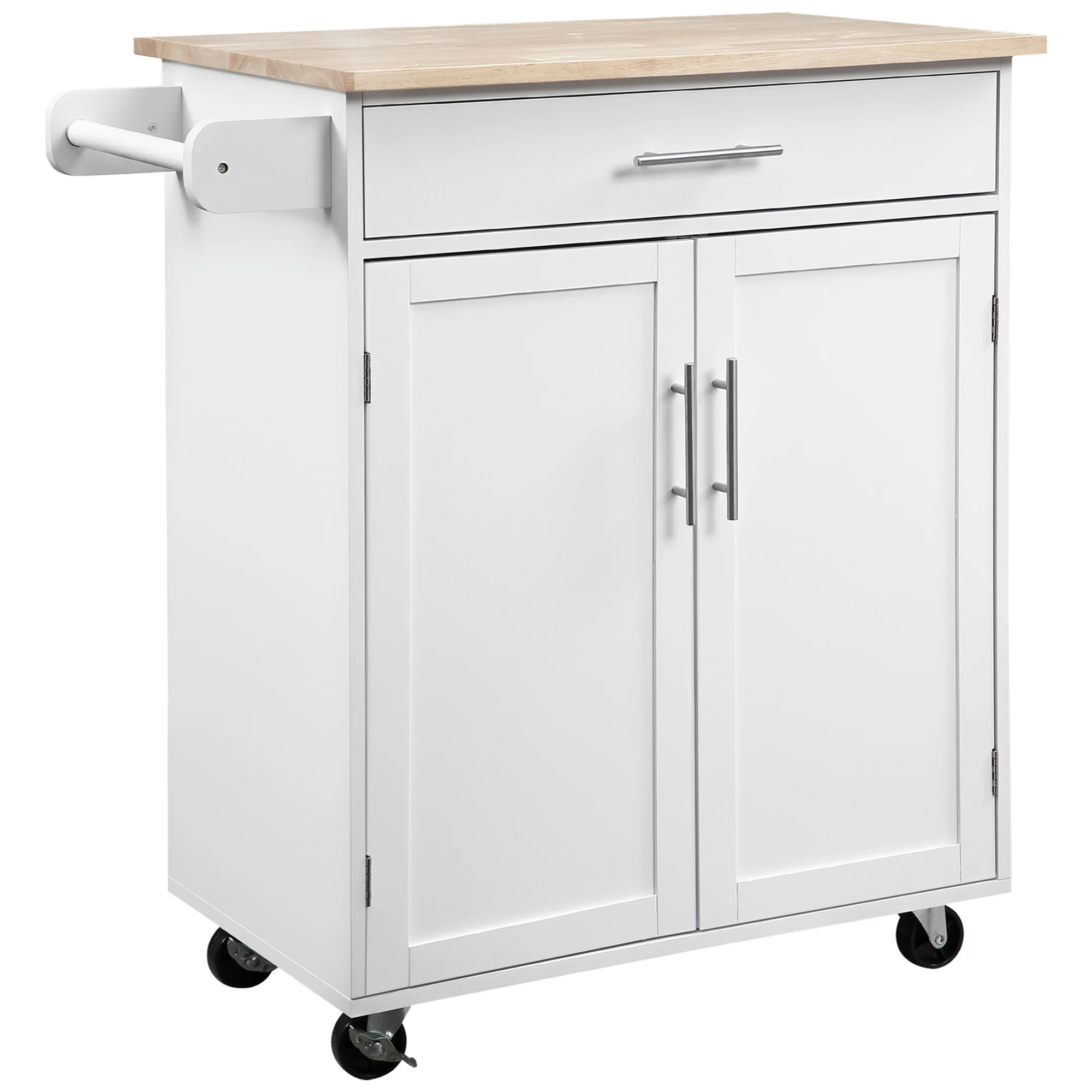 Desserte de cuisine sur roulettes chariot de service Ilot de cuisine avec tiroir de placard et porte-torchons - 83l x 45P x 91,5H cm blanc - Image 11