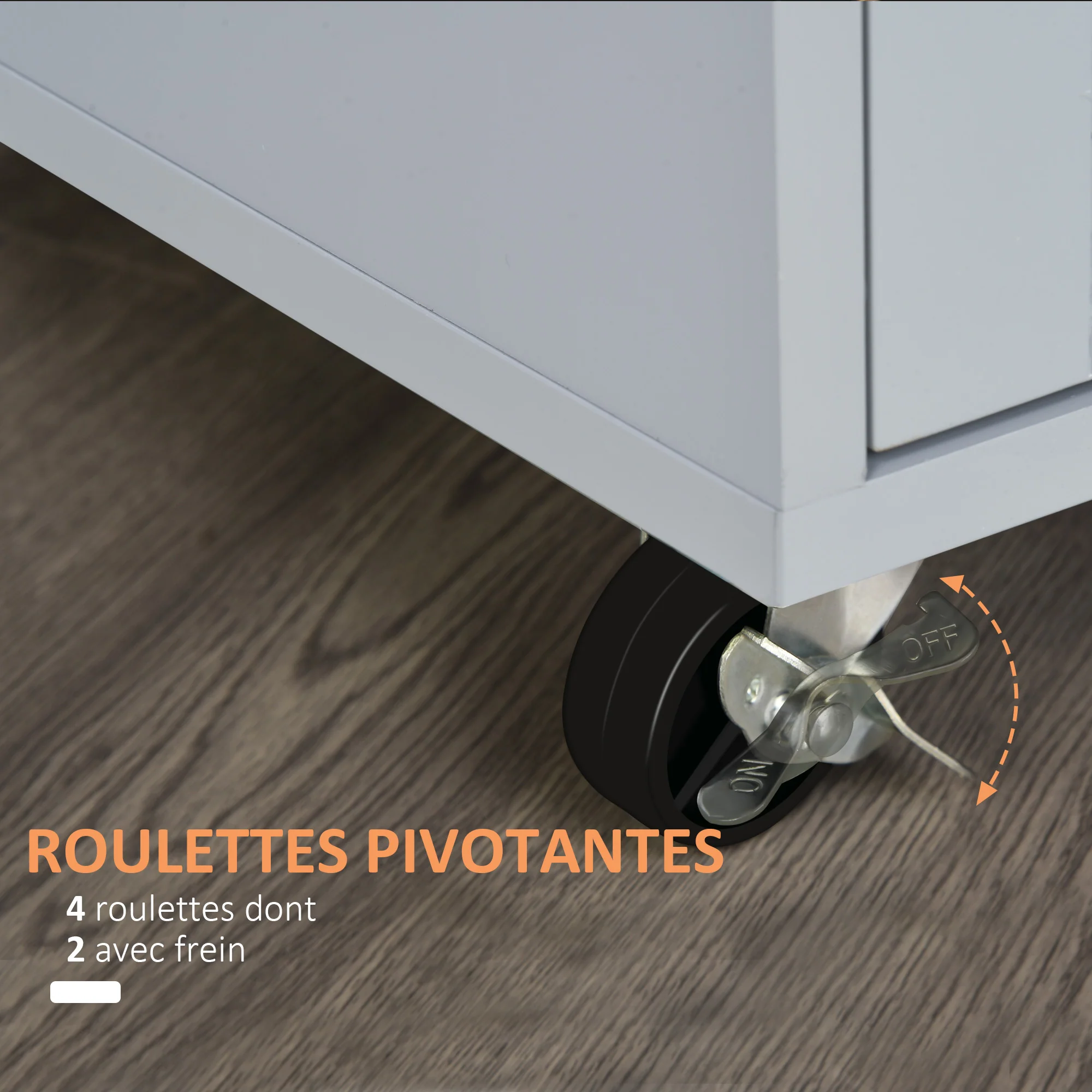 Desserte de cuisine sur roulettes chariot de service Ilot de cuisine avec tiroir de placard et porte-torchons - 83l x 45P x 91,5H cm gris - Image 6