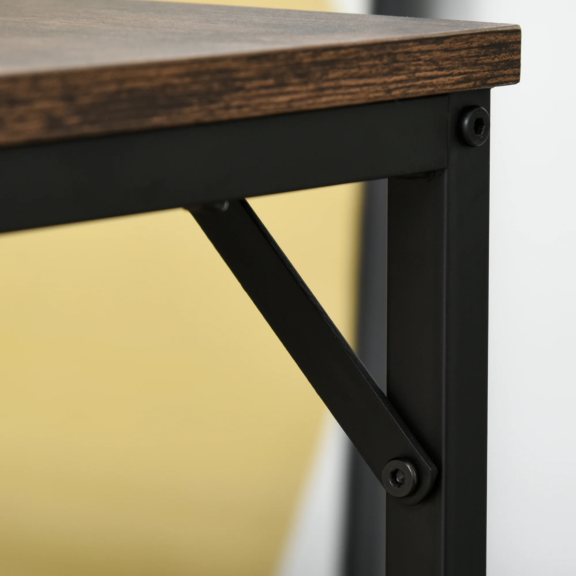 Ensemble Table de Bar Industriel + 4 tabourets Repose-Pieds en Bois couleur Chêne Cadre en métal Noir - Image 10