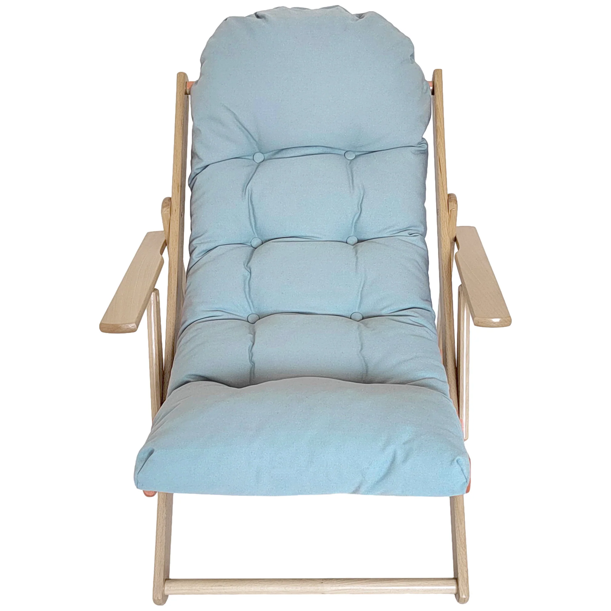 Fauteuil Chaise de Salon Pliable et inclinable en Bois Fauteuil Relax Confortable avec Coussin capitonné épais - 71 x 89 x 96 cm gris - Image 10