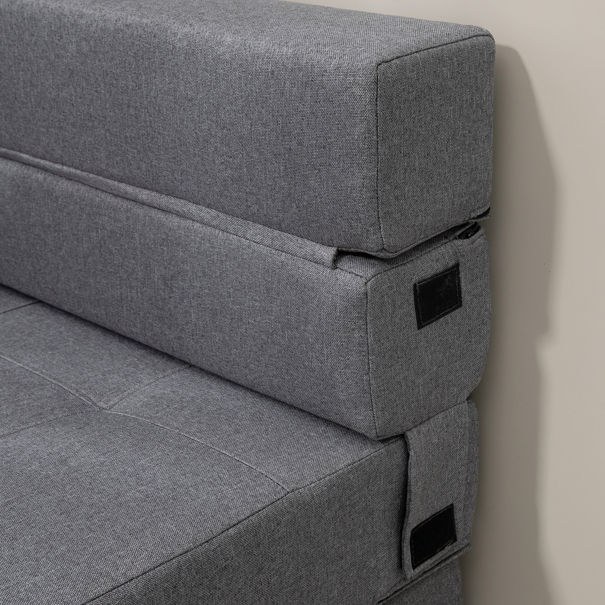 Fauteuil convertible 1 place fauteuil lit chauffeuse 1 place - coussin déhoussable inclus - chaise de sol pour invités, salon, charge 120 kg, gris foncé - Image 9