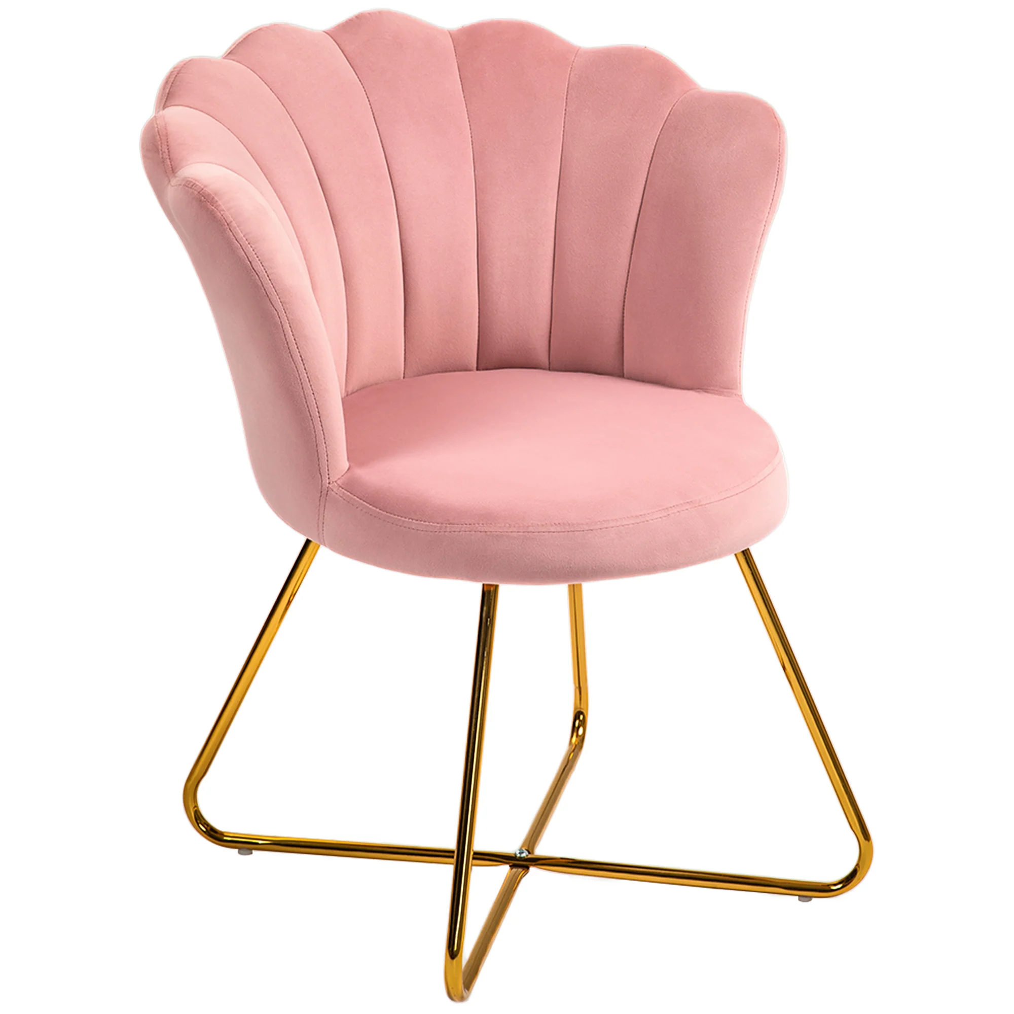 Fauteuil coquillage chaise coiffeuse fauteuil en velours fauteuil de salon avec pieds en acier pour salon et chambre 69 x 64 x 80 cm rose - Image 11