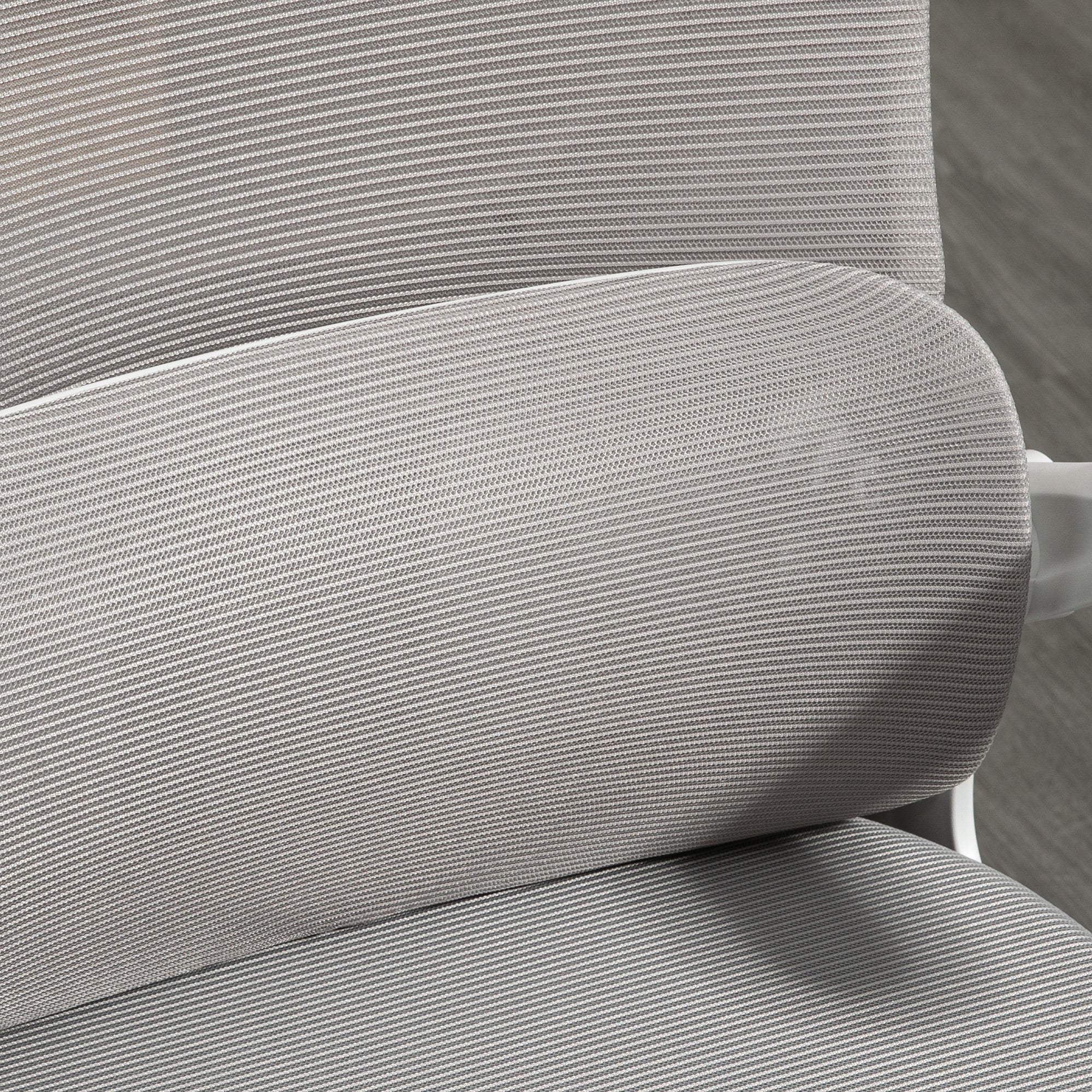 Fauteuil de bureau, chaise ergonomique, maille respirant, accoudoirs relevables, pivotant, appui-tête réglable et support lombaire, hauteur d'assise réglable, gris - Image 10