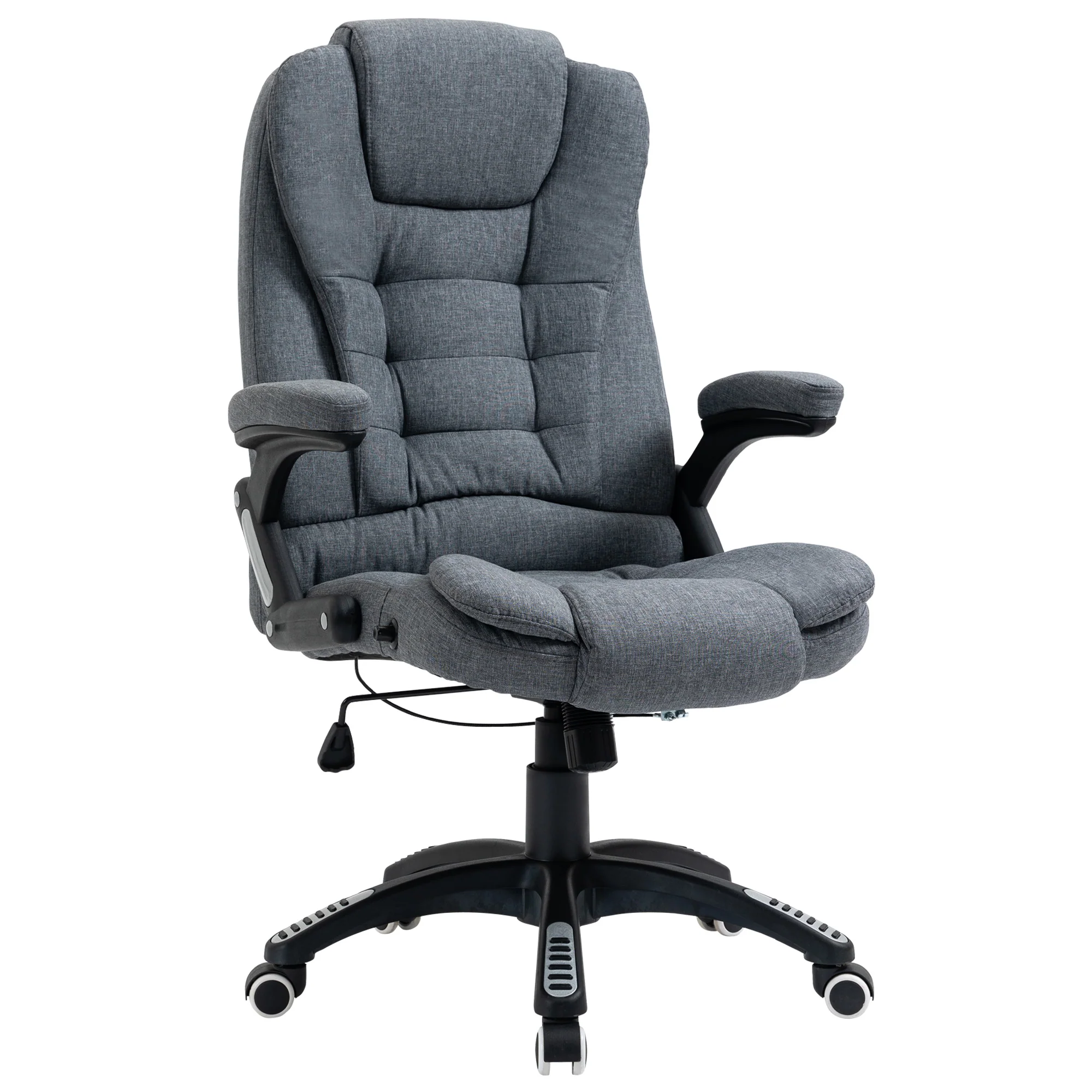 Fauteuil de bureau chaise pour ordinateur ergonomique dossier inclinable assise pivotant hauteur réglable accoudoir rembourré gris - Image 11