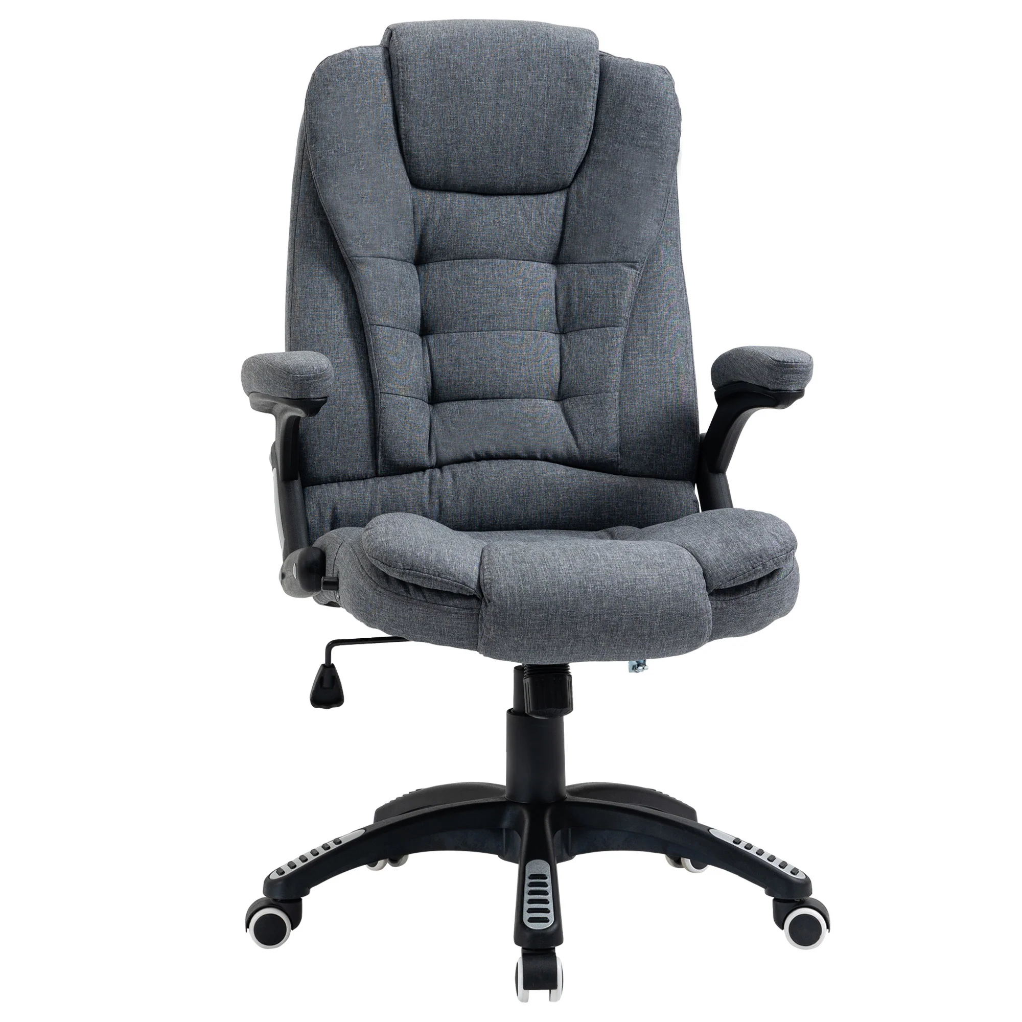 Fauteuil de bureau chaise pour ordinateur ergonomique dossier inclinable assise pivotant hauteur réglable accoudoir rembourré gris - Image 2