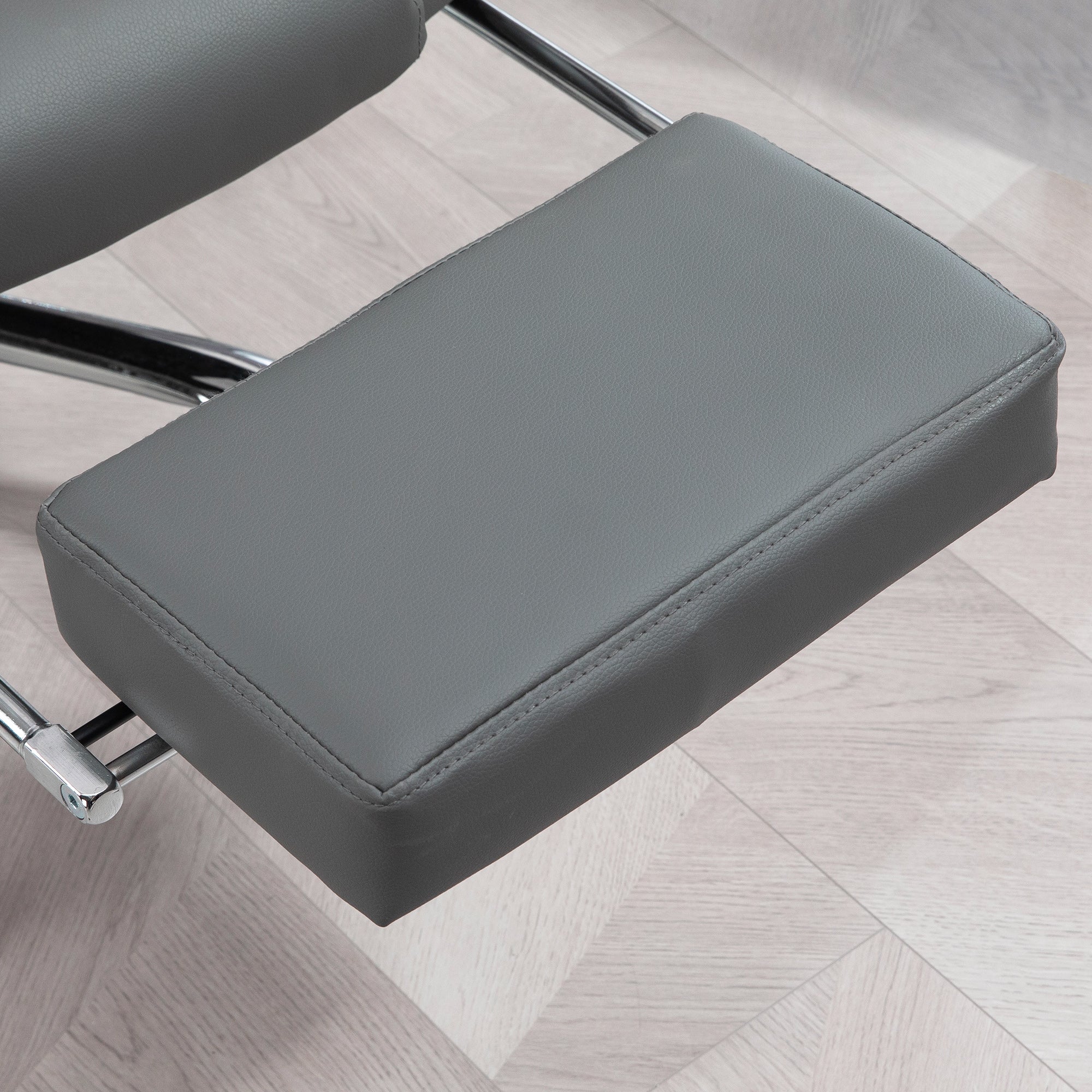 Fauteuil de bureau fauteuil manager grand confort dossier inclinable roulettes PU 64,5 x 69 x 117 cm gris - Image 10